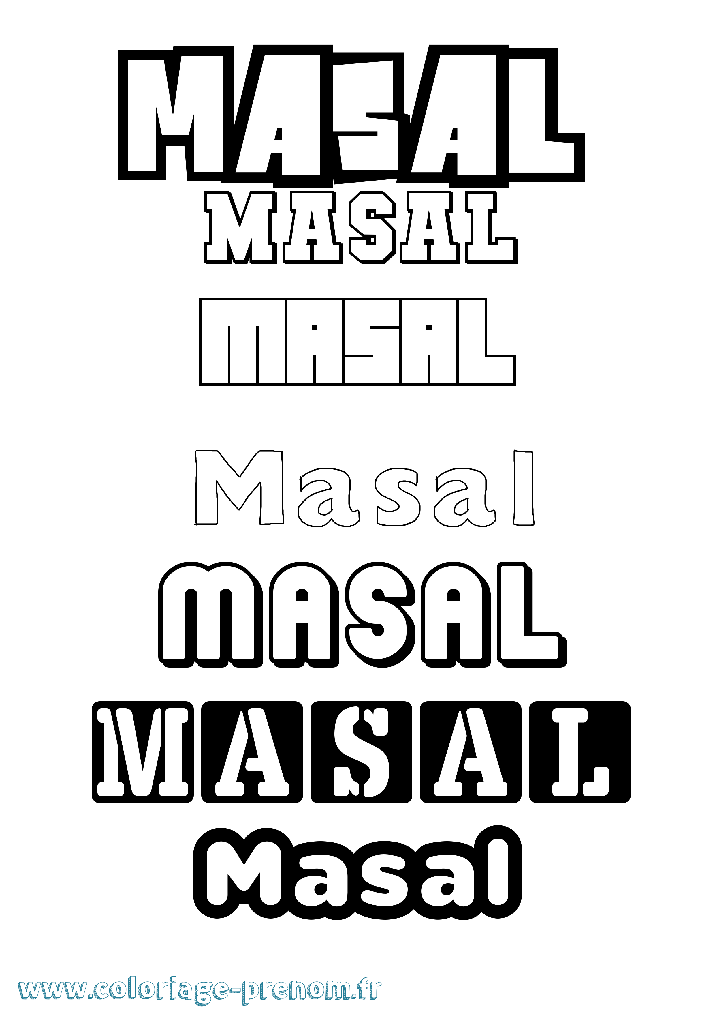 Coloriage Masal Simple Coloriage prénom Masal Simple