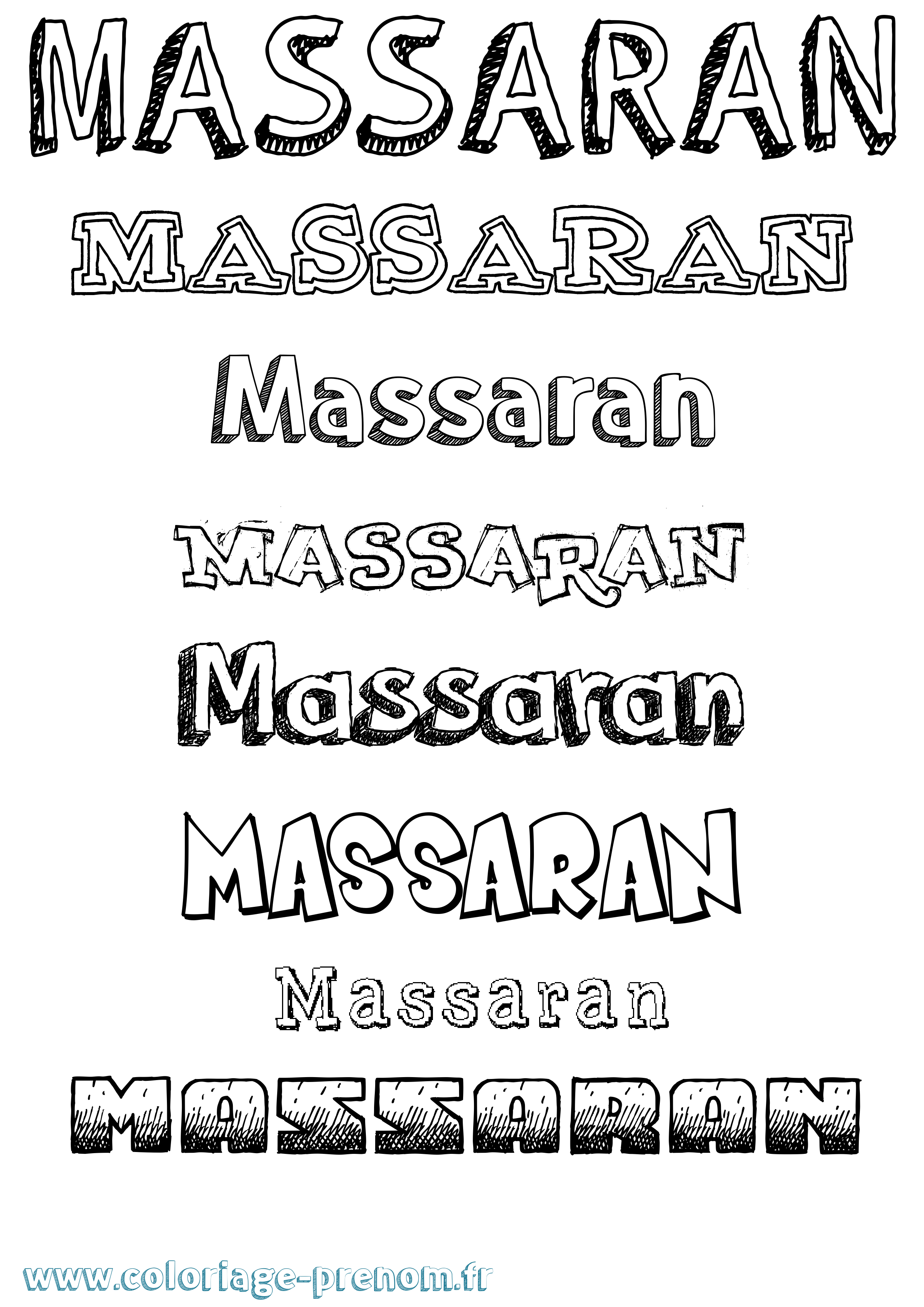Coloriage Massaran Dessiné Coloriage prénom Massaran Dessiné