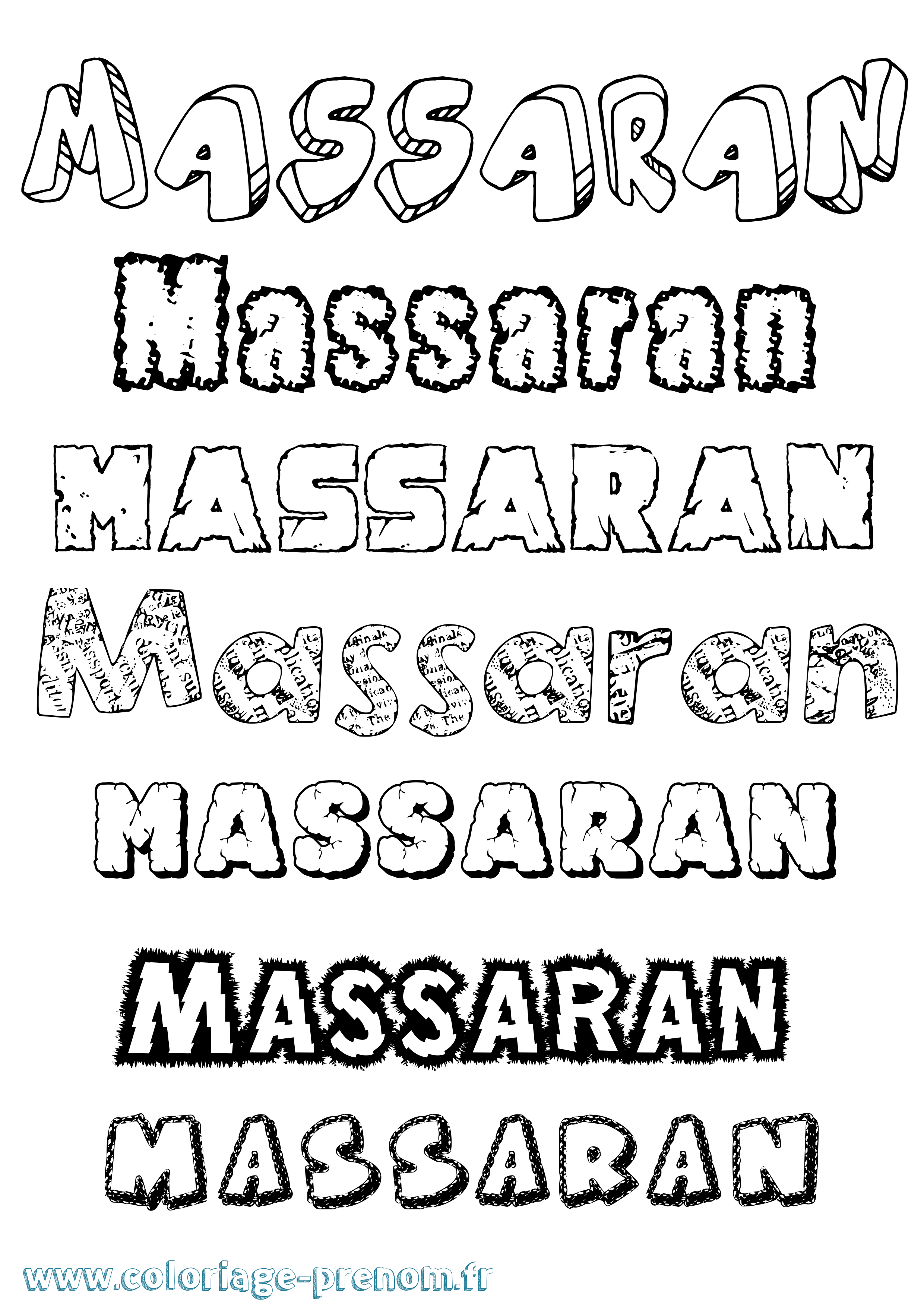 Coloriage Massaran Destructuré Coloriage prénom Massaran Destructuré