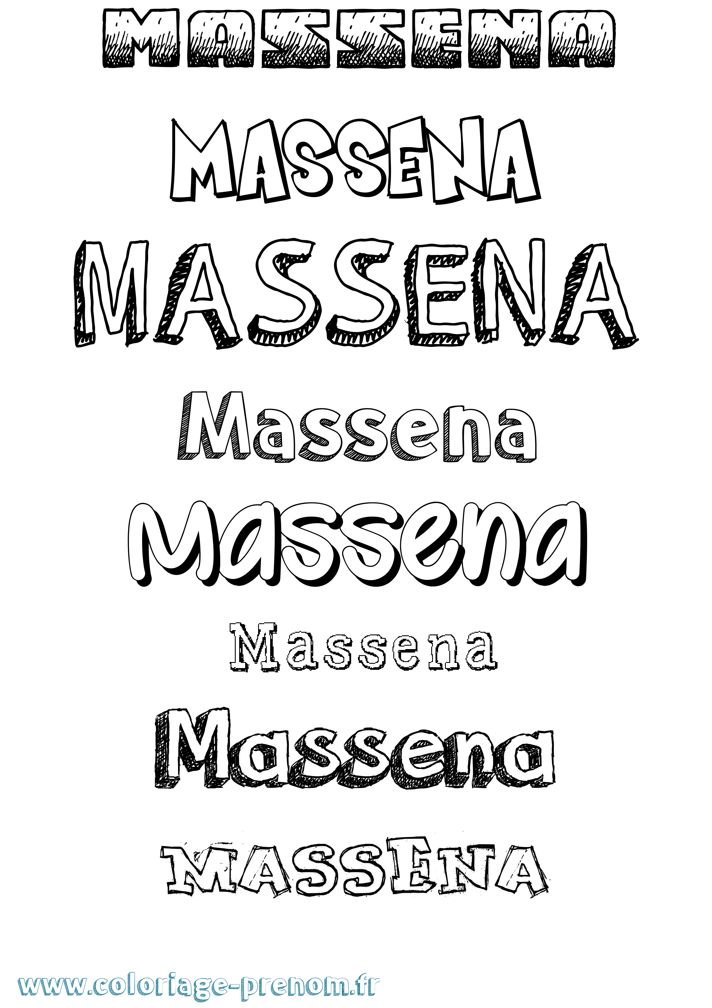 Coloriage Massena Dessiné Coloriage prénom Massena Dessiné