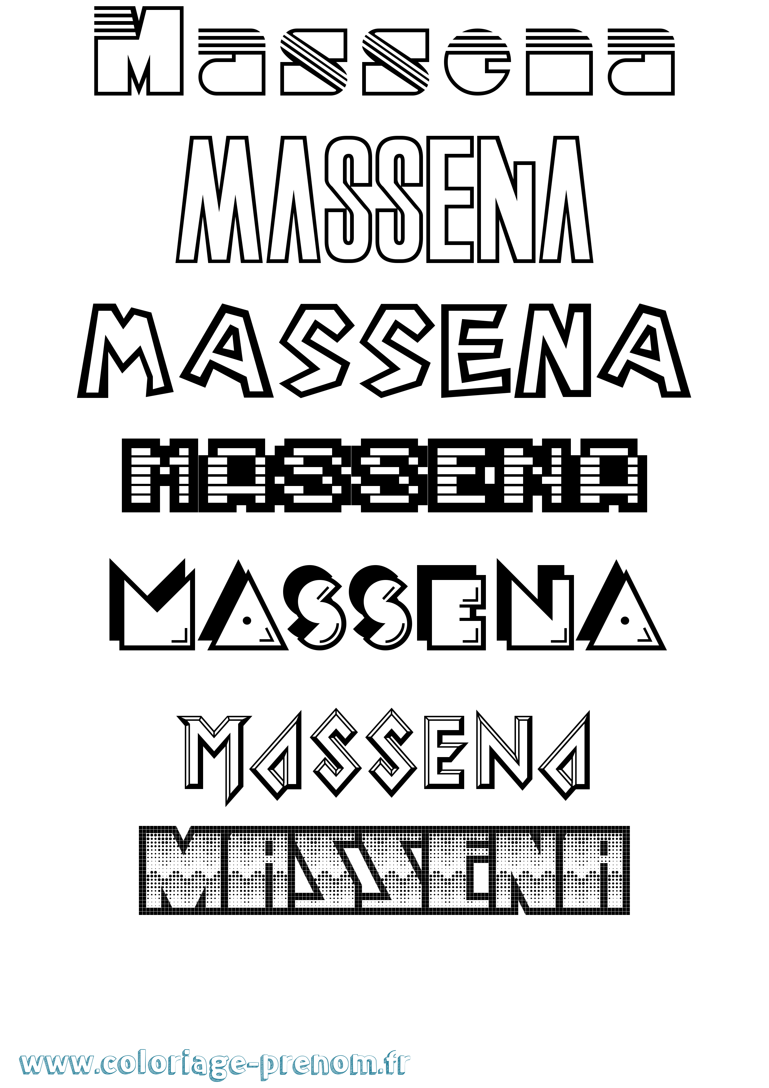 Coloriage Massena Jeux Vidéos Coloriage prénom Massena Jeux Vidéos