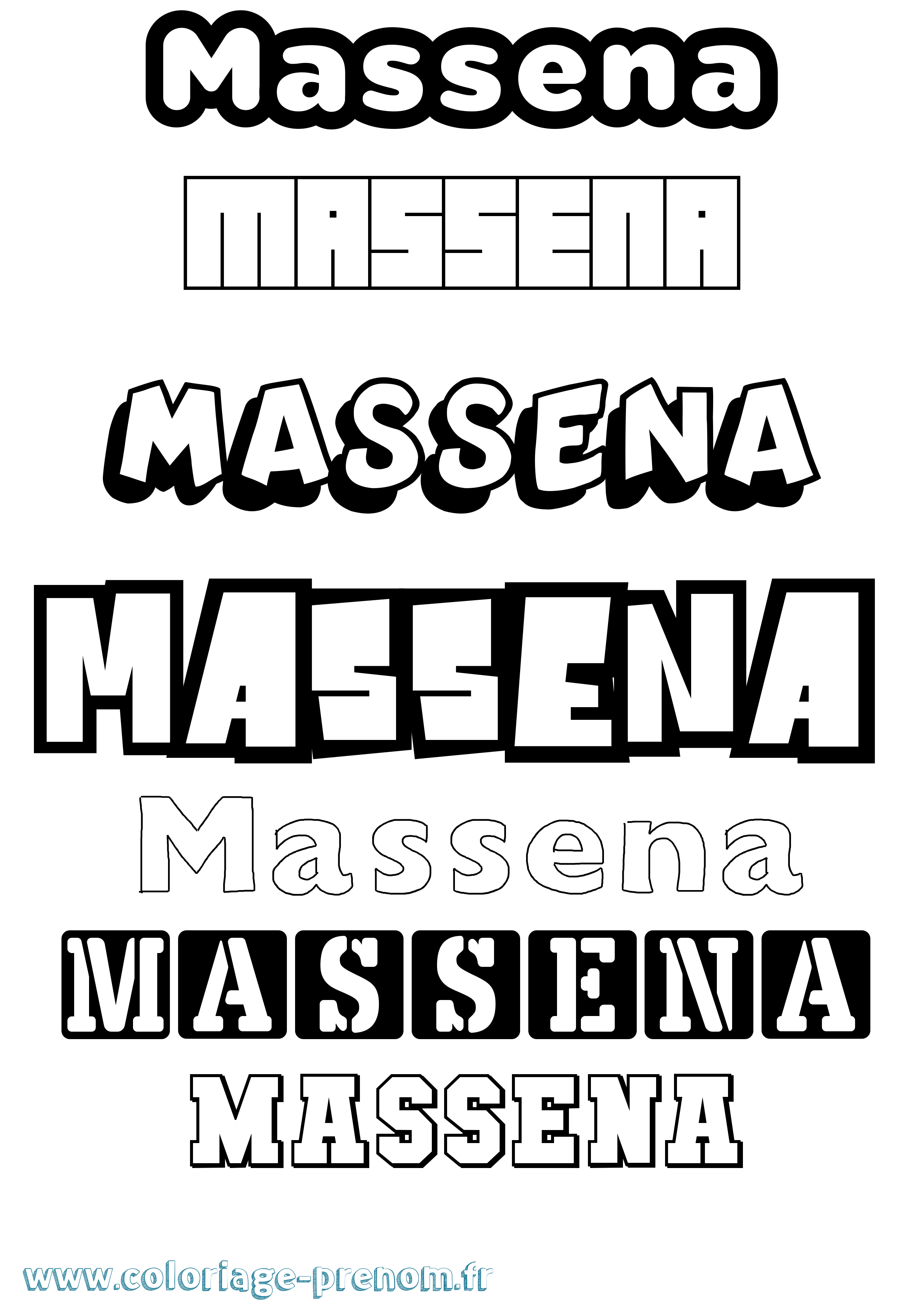 Coloriage Massena Simple Coloriage prénom Massena Simple
