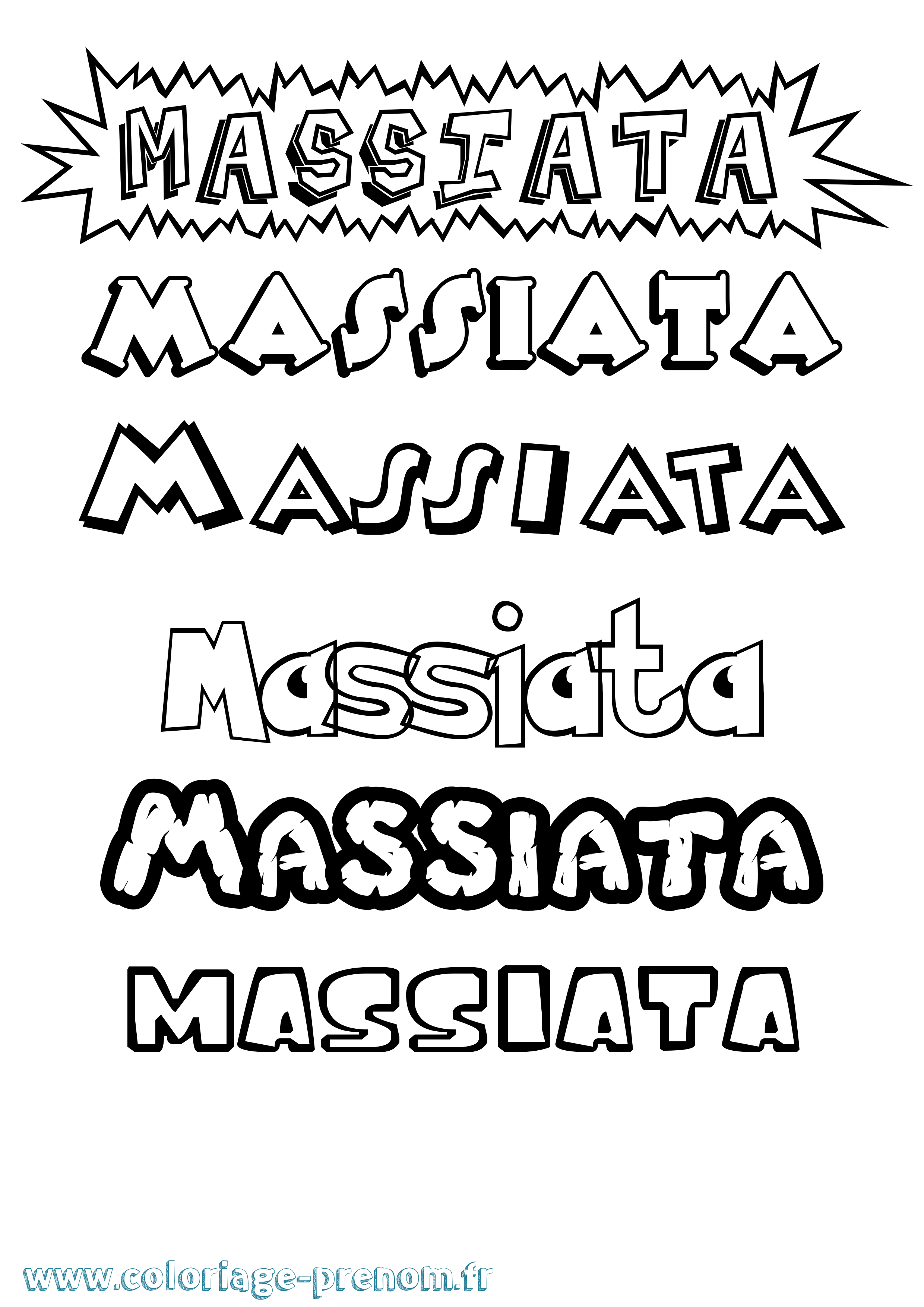 Coloriage Massiata Dessin Animé Coloriage prénom Massiata Dessin Animé