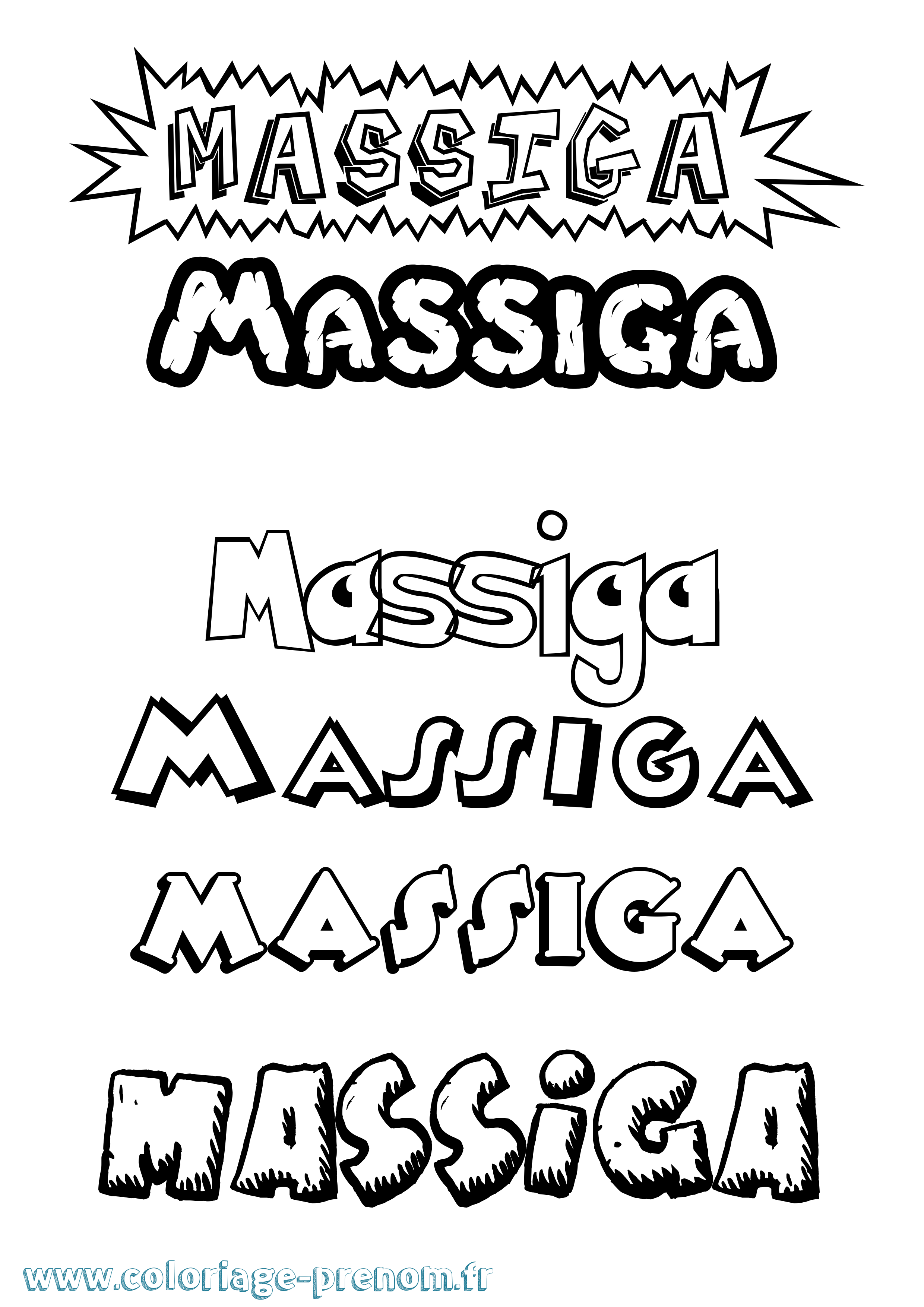Coloriage Massiga Dessin Animé Coloriage prénom Massiga Dessin Animé