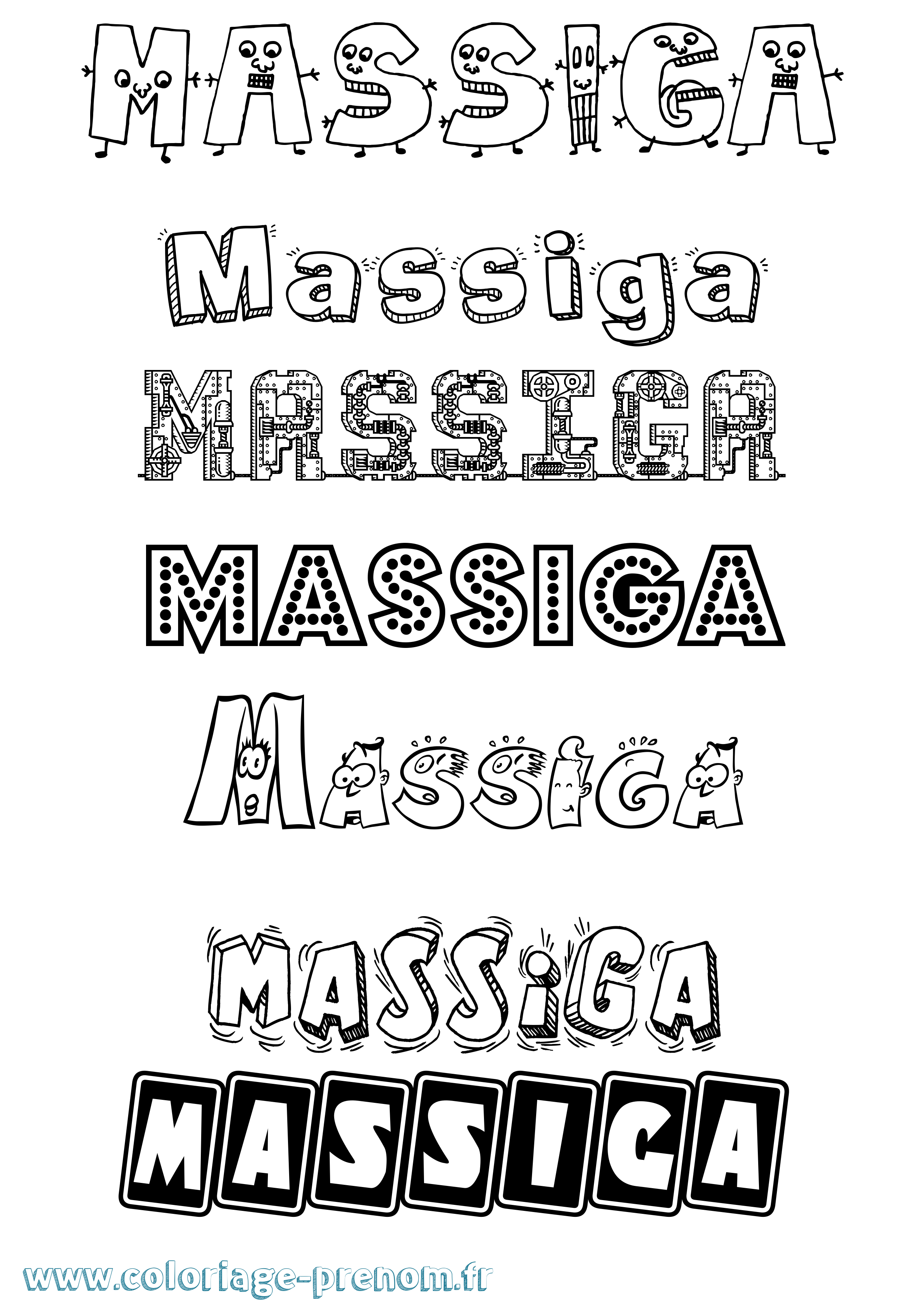 Coloriage Massiga Fun Coloriage prénom Massiga Fun