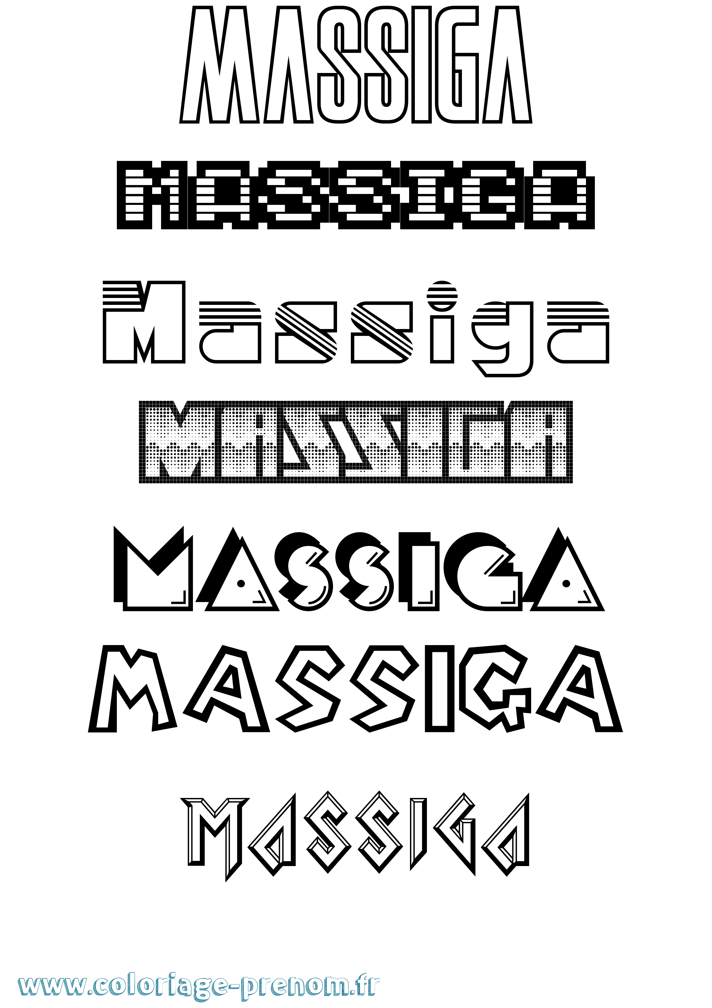 Coloriage Massiga Jeux Vidéos Coloriage prénom Massiga Jeux Vidéos