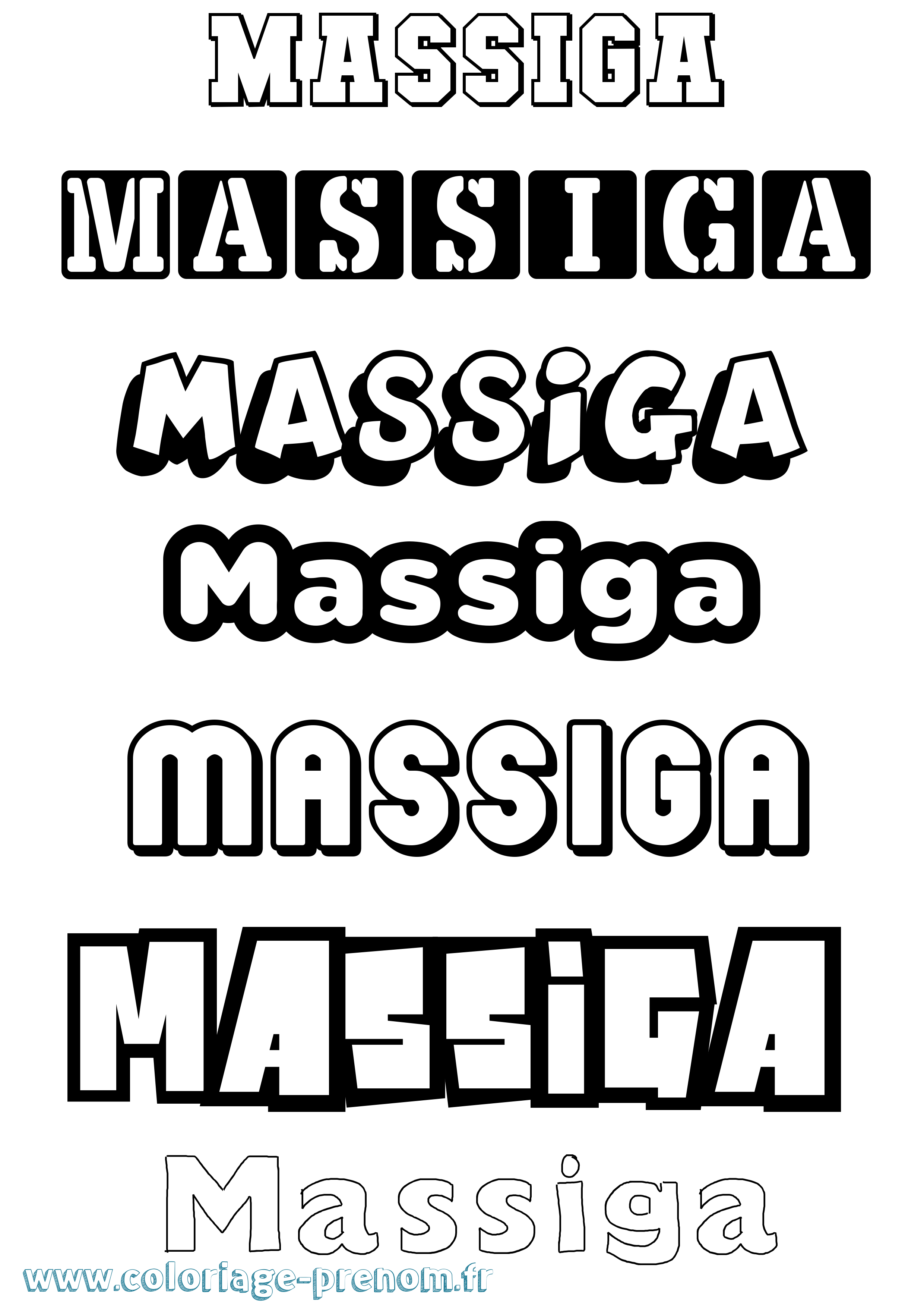 Coloriage Massiga Simple Coloriage prénom Massiga Simple