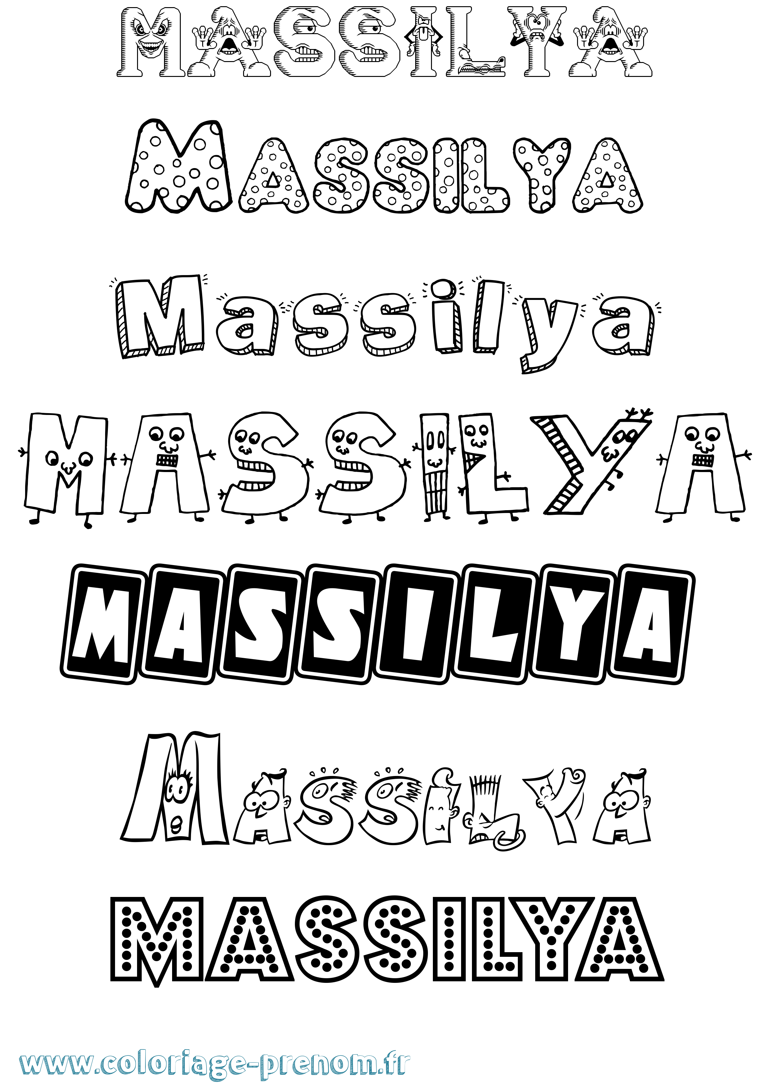 Coloriage Massilya Fun Coloriage prénom Massilya Fun