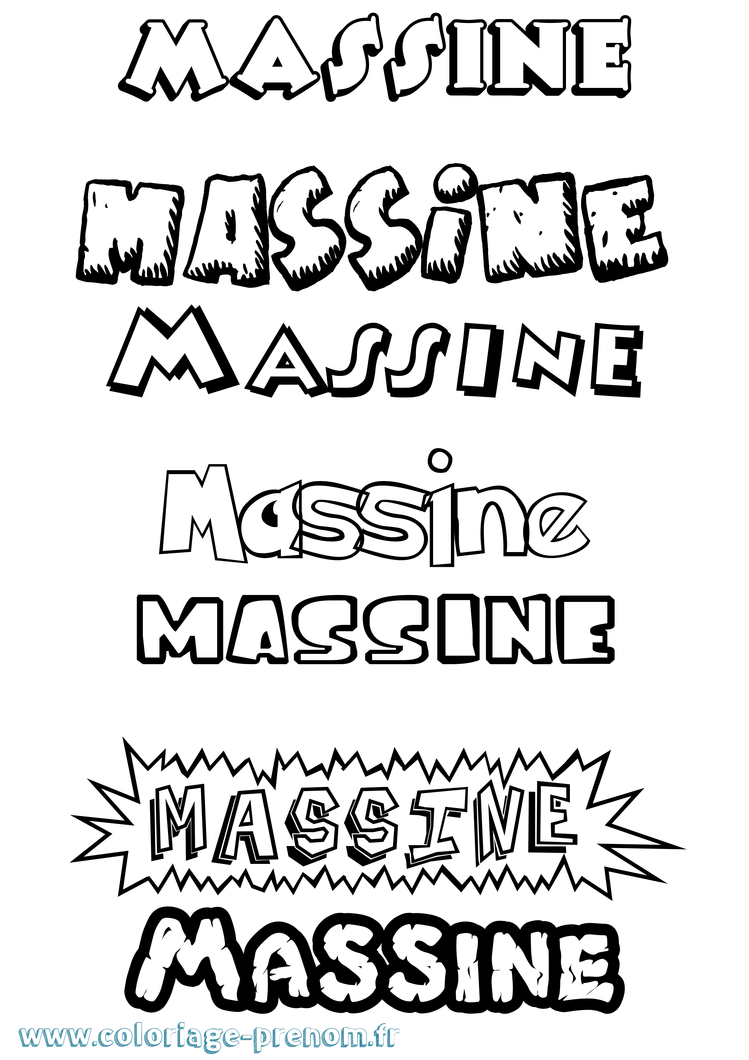 Coloriage Massine Dessin Animé Coloriage prénom Massine Dessin Animé
