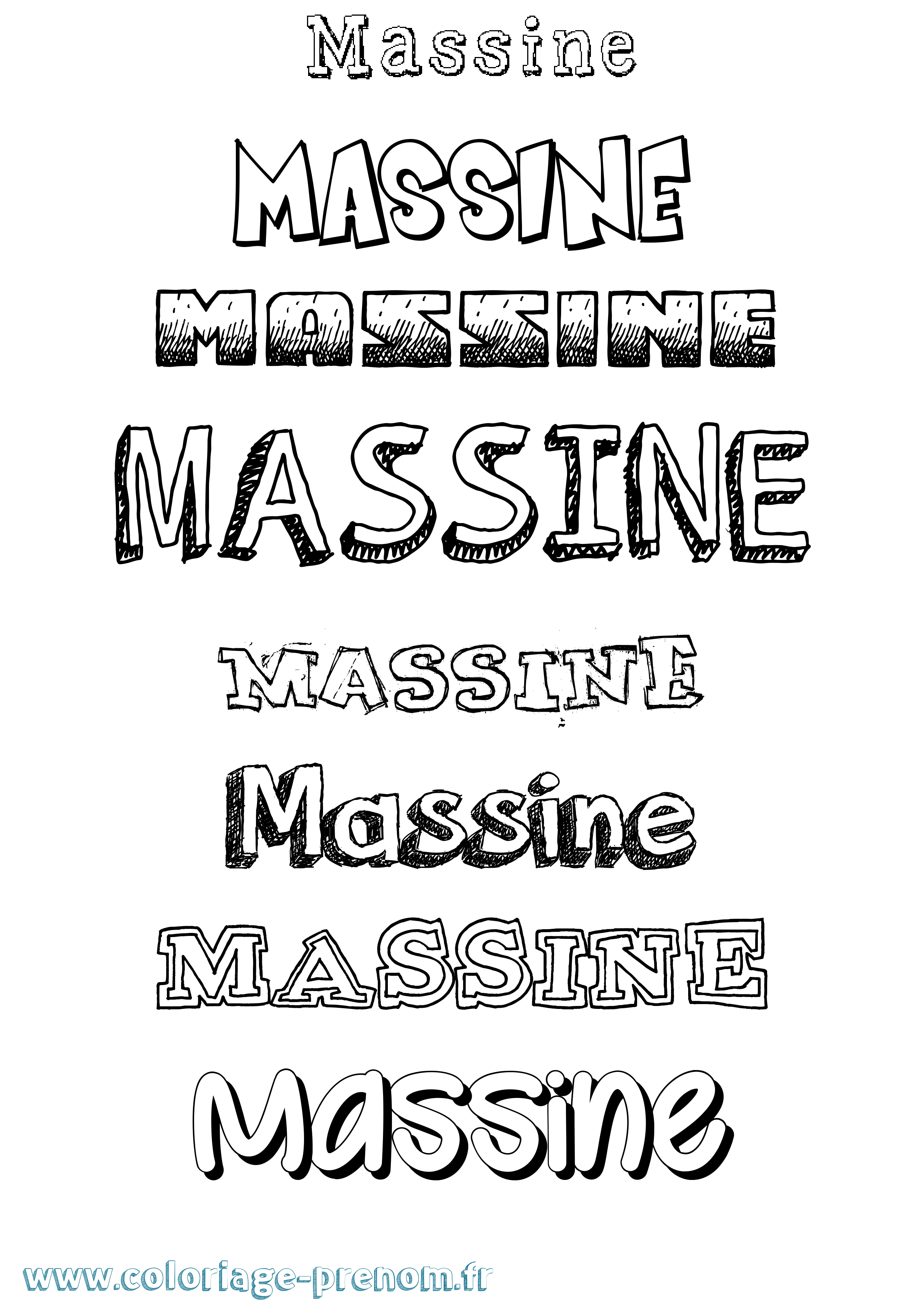 Coloriage Massine Dessiné Coloriage prénom Massine Dessiné