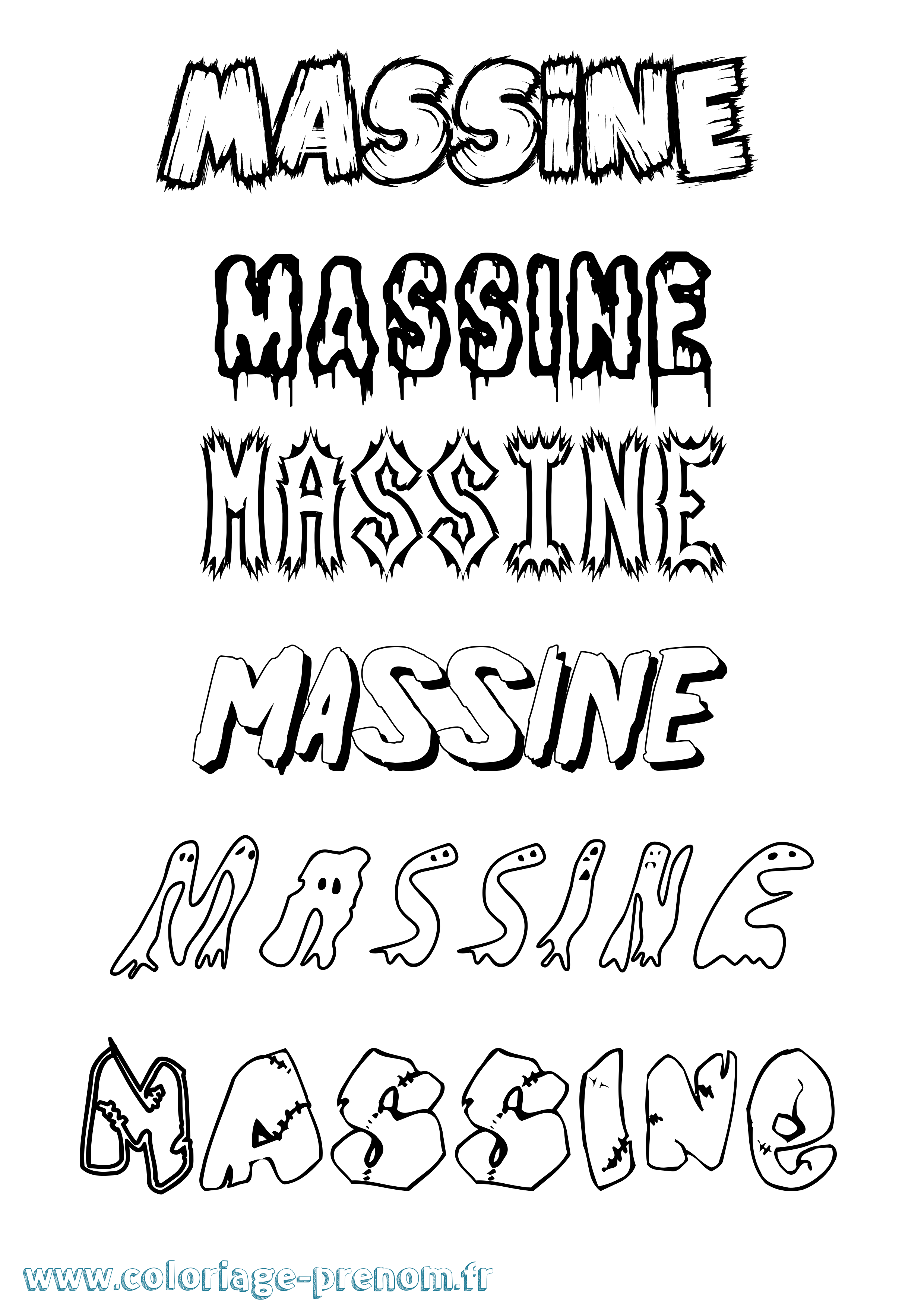 Coloriage Massine Frisson Coloriage prénom Massine Frisson