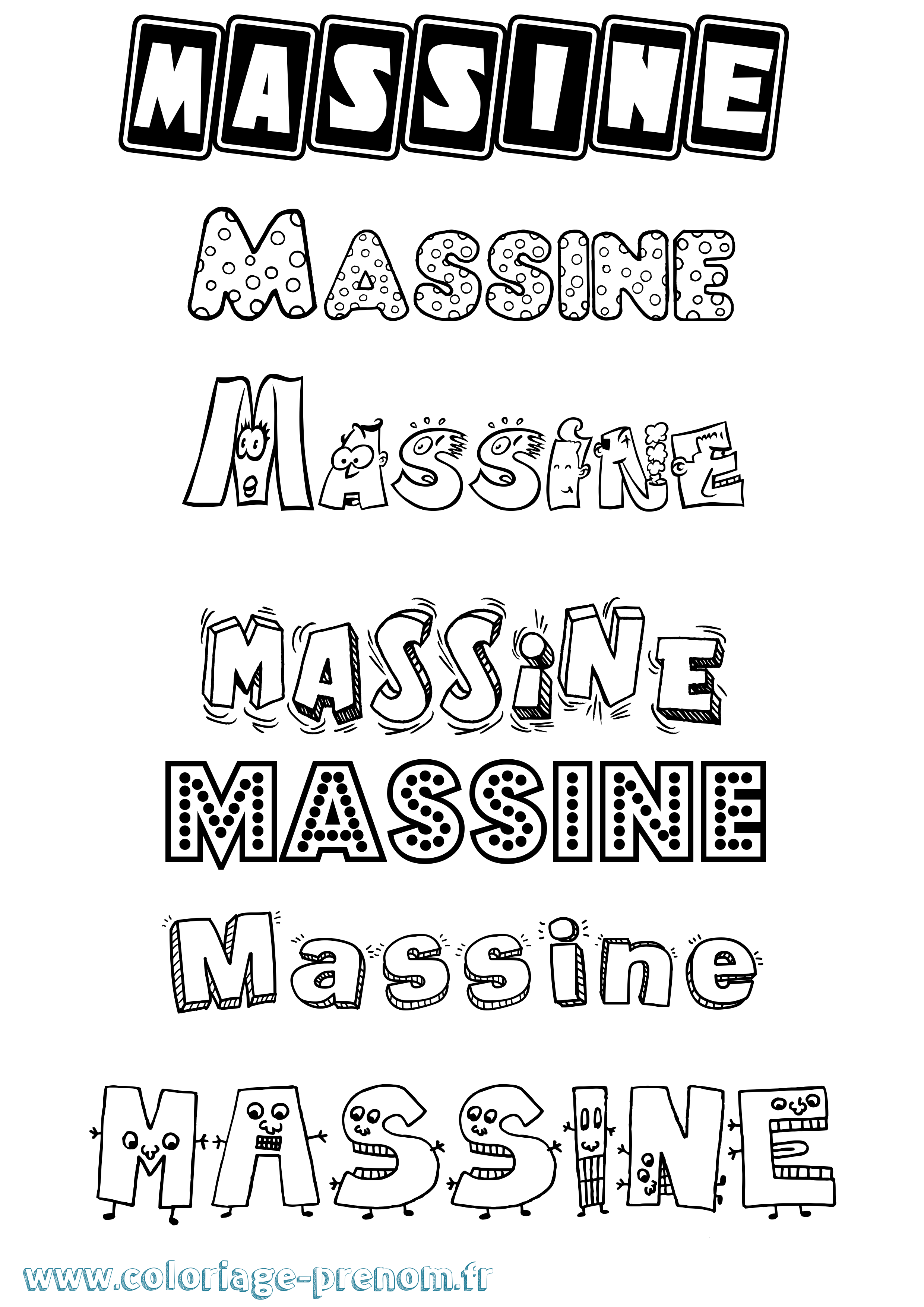 Coloriage Massine Fun Coloriage prénom Massine Fun