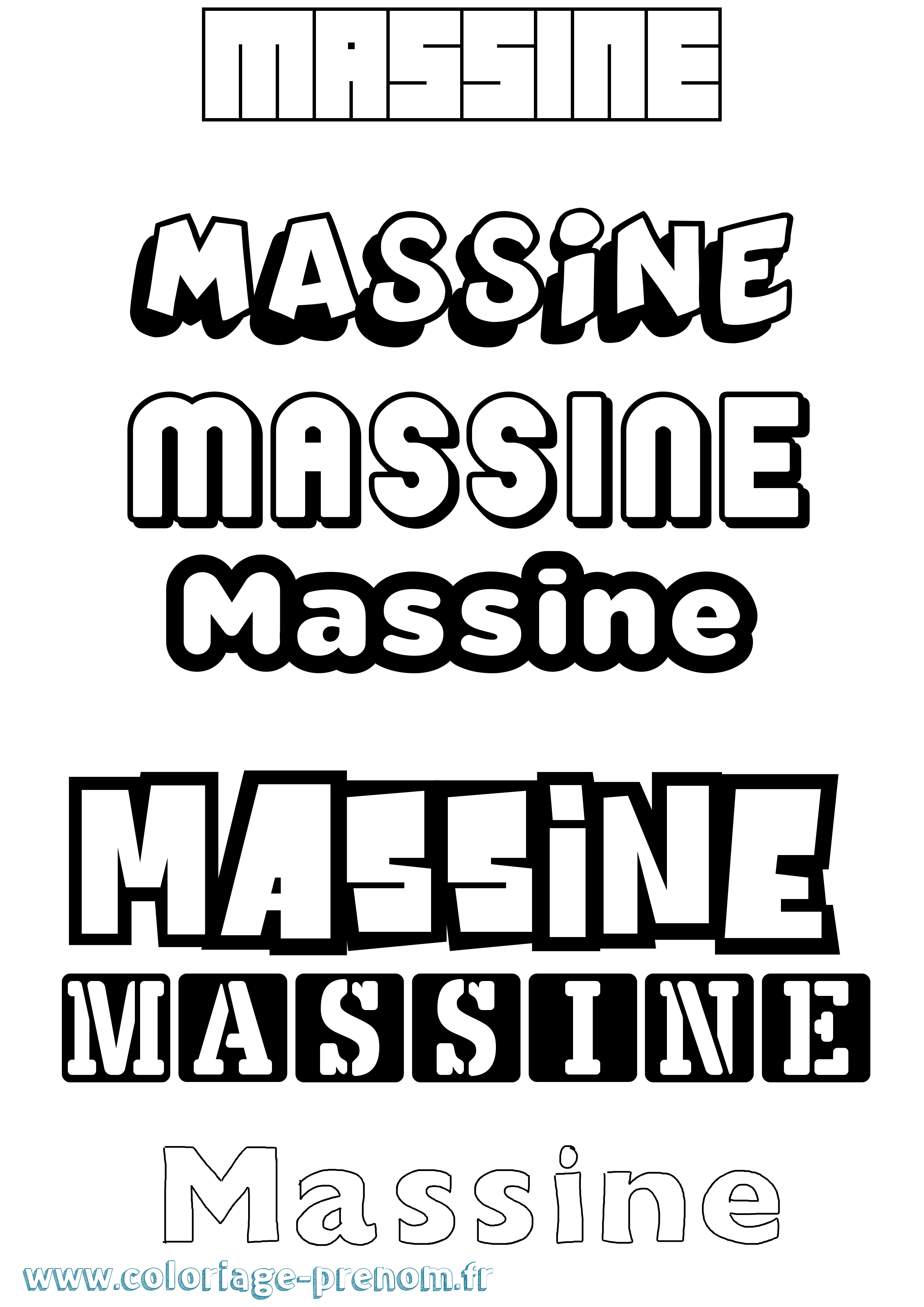 Coloriage Massine Simple Coloriage prénom Massine Simple