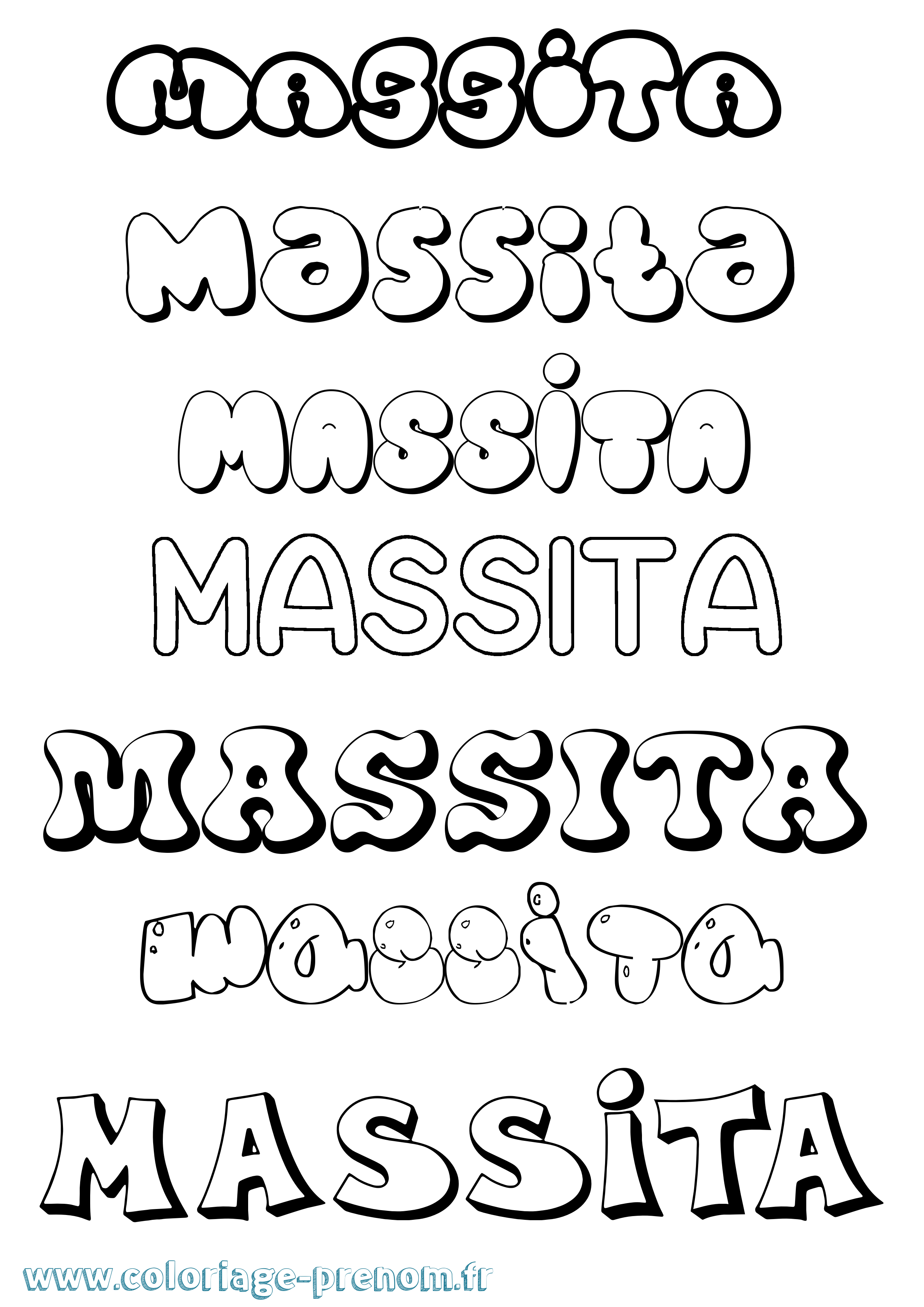 Coloriage Massita Bubble Coloriage prénom Massita Bubble