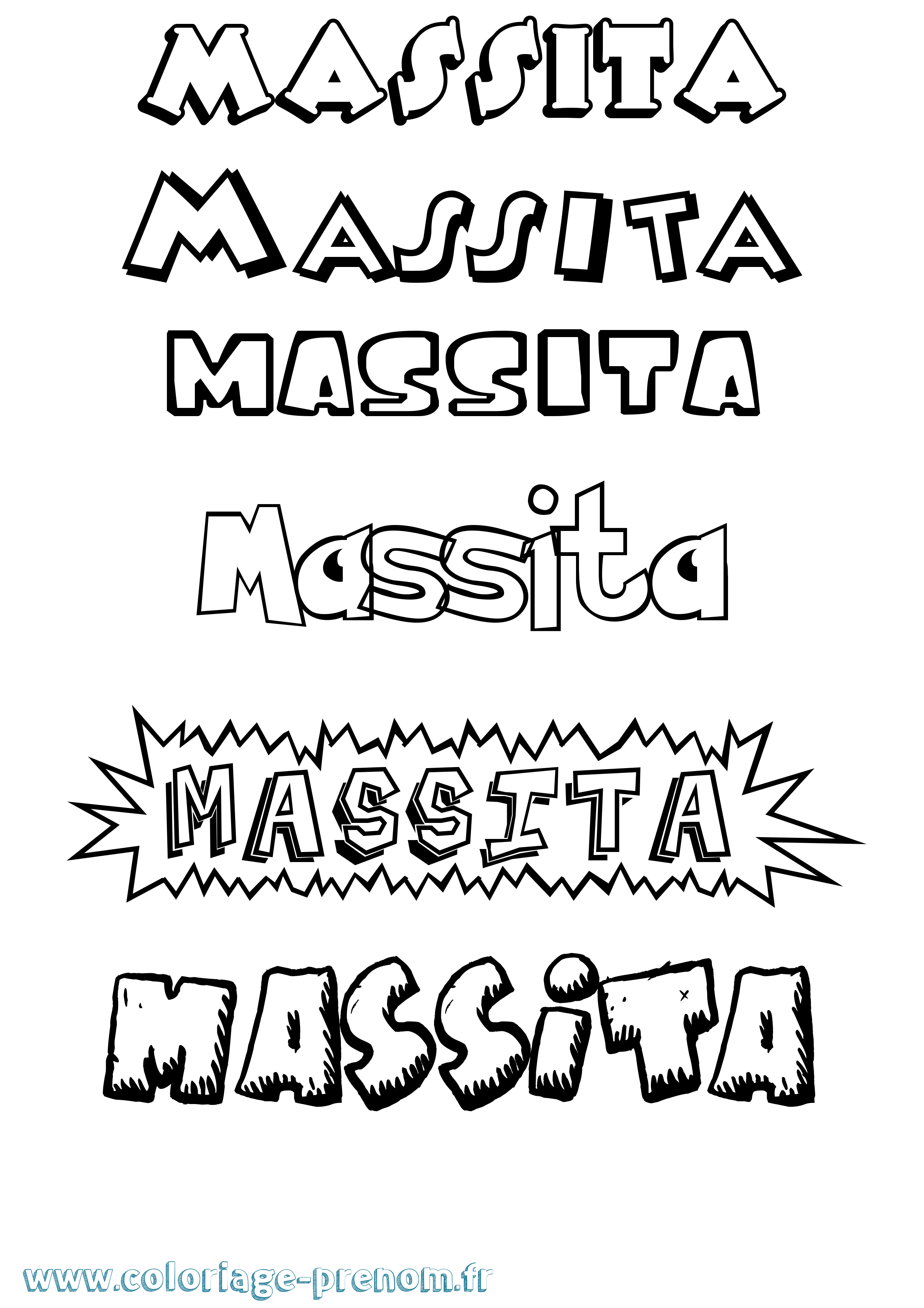 Coloriage Massita Dessin Animé Coloriage prénom Massita Dessin Animé