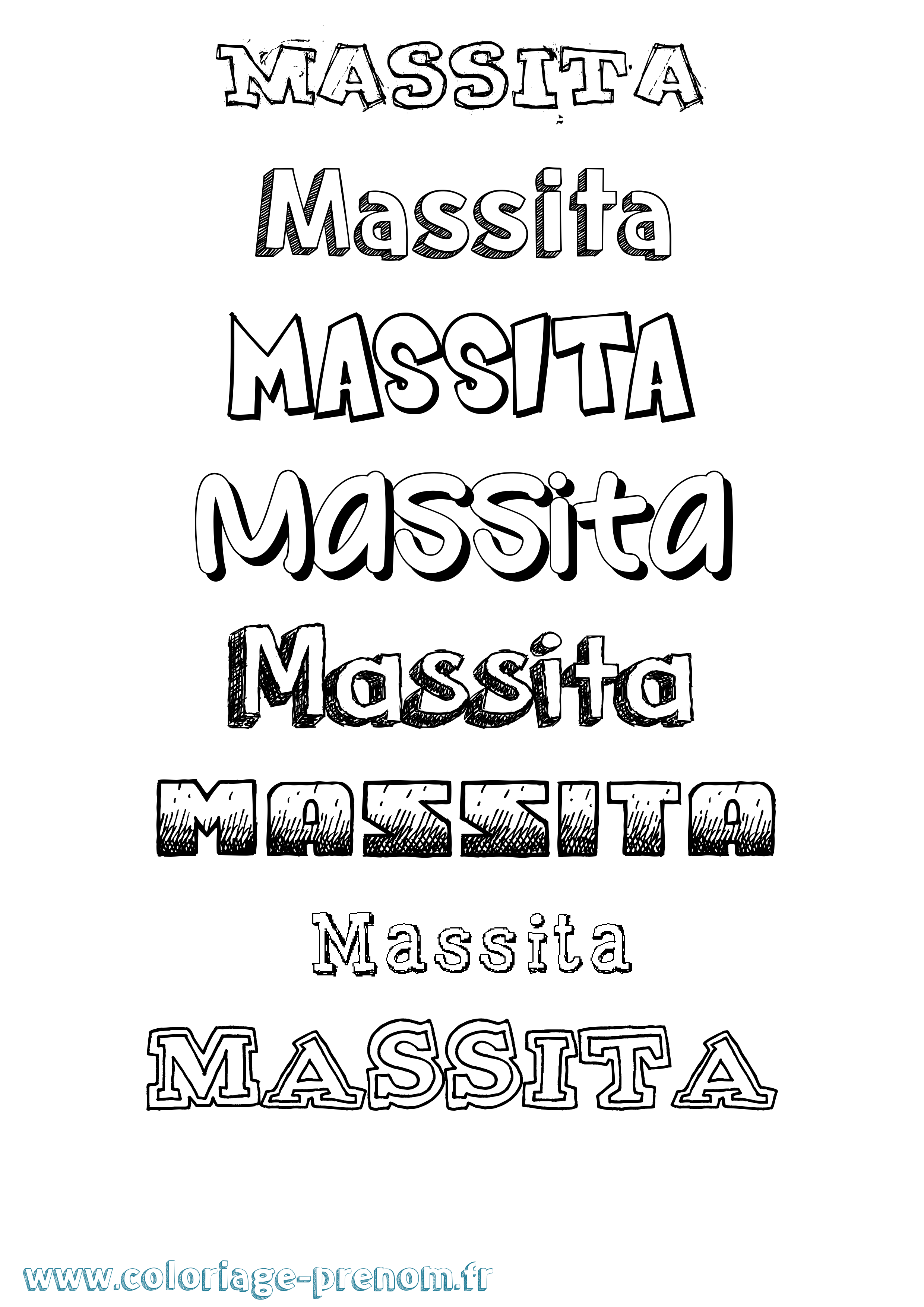 Coloriage Massita Dessiné Coloriage prénom Massita Dessiné
