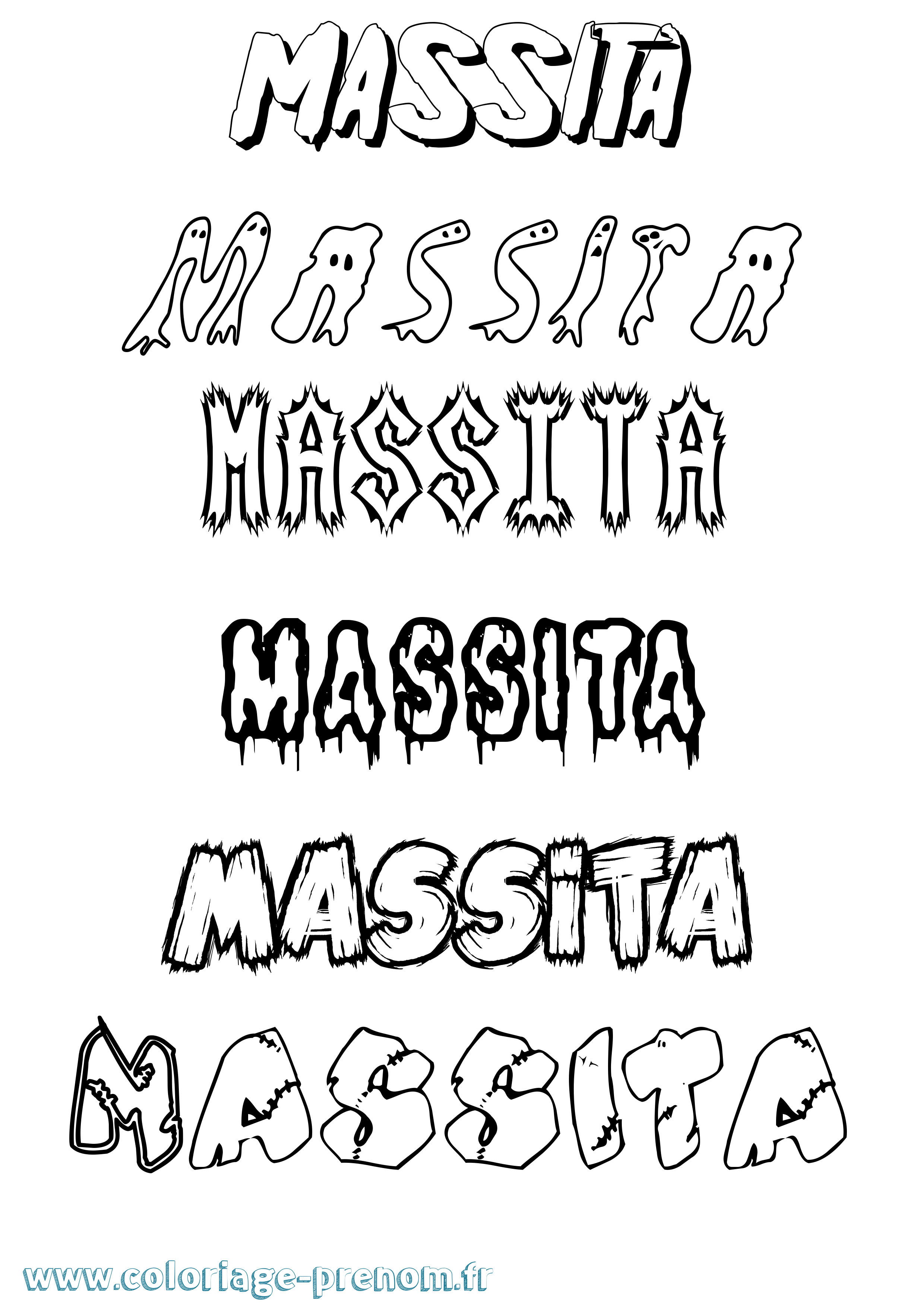 Coloriage Massita Frisson Coloriage prénom Massita Frisson