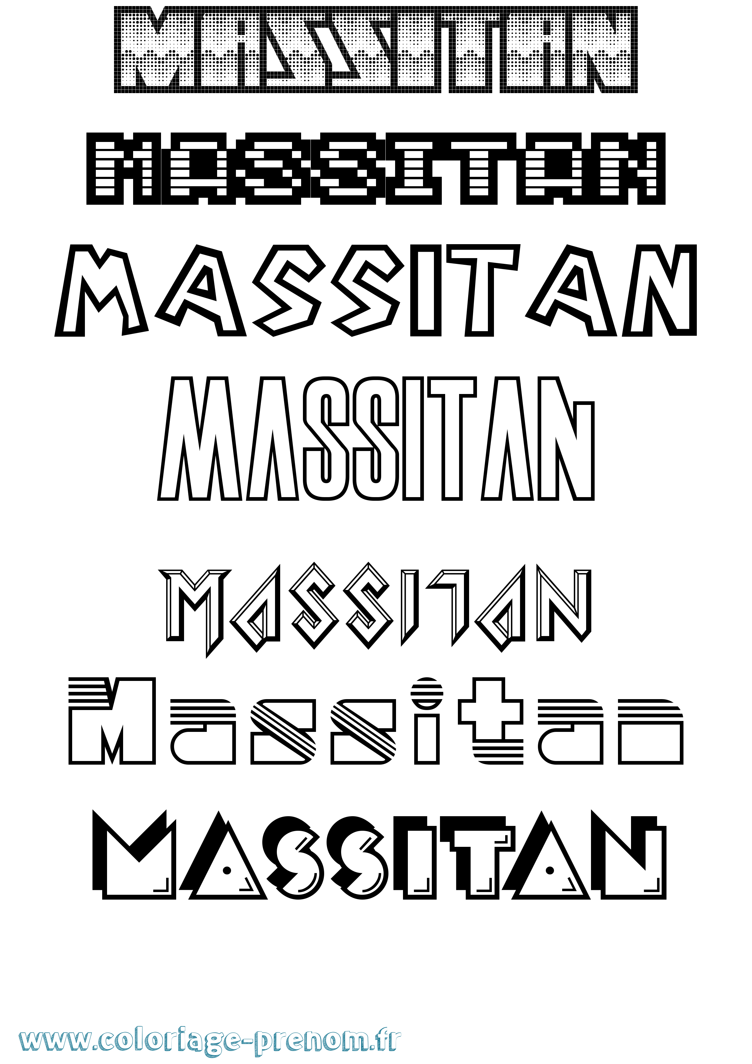 Coloriage Massitan Jeux Vidéos Coloriage prénom Massitan Jeux Vidéos