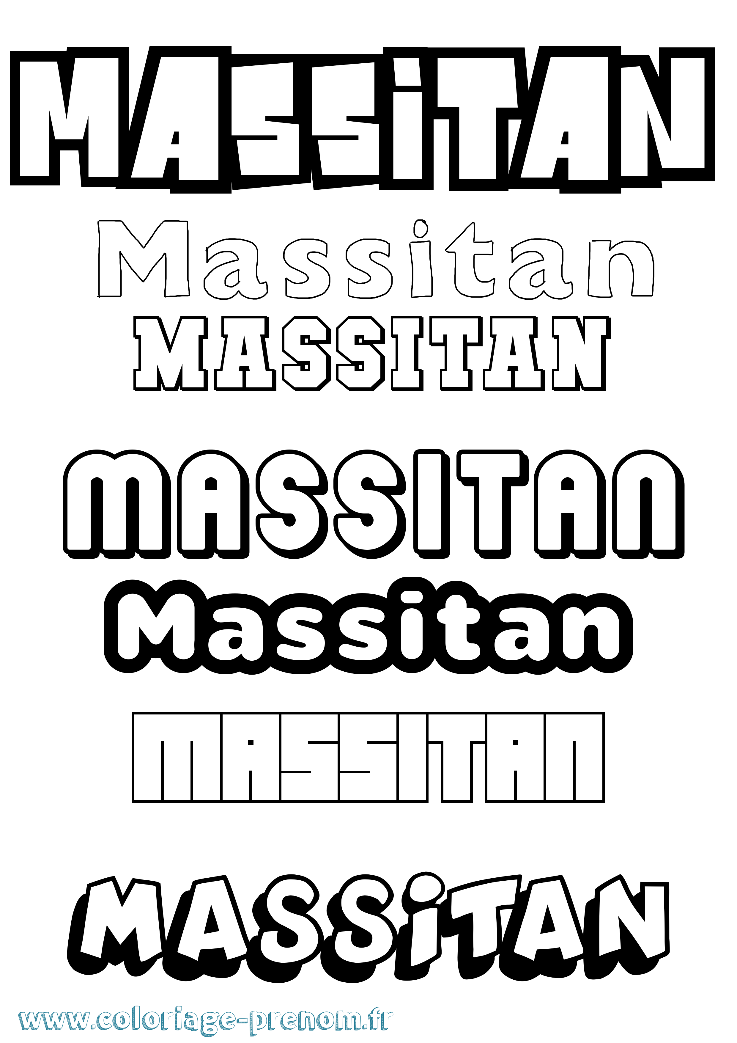 Coloriage Massitan Simple Coloriage prénom Massitan Simple