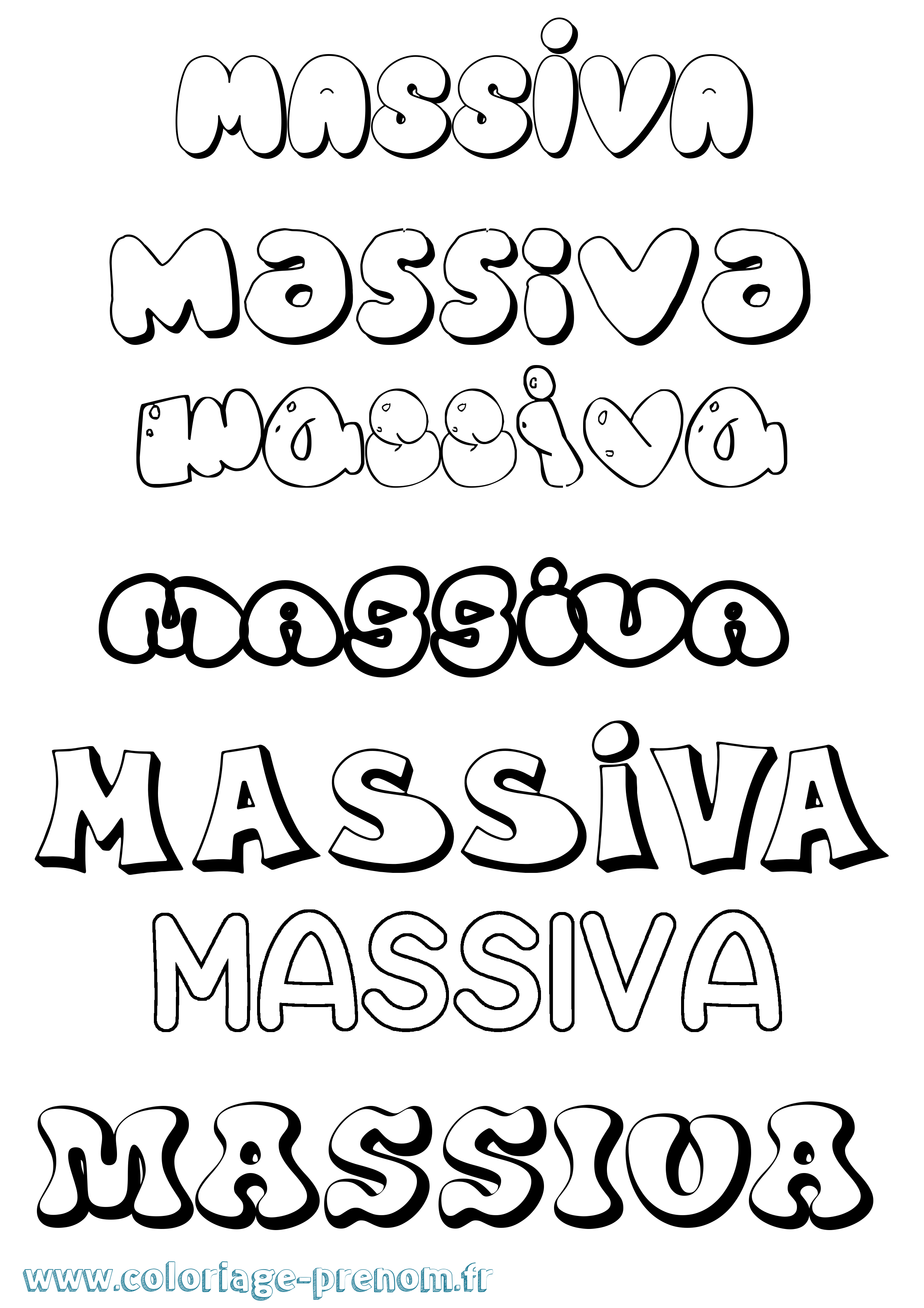 Coloriage Massiva Bubble Coloriage prénom Massiva Bubble