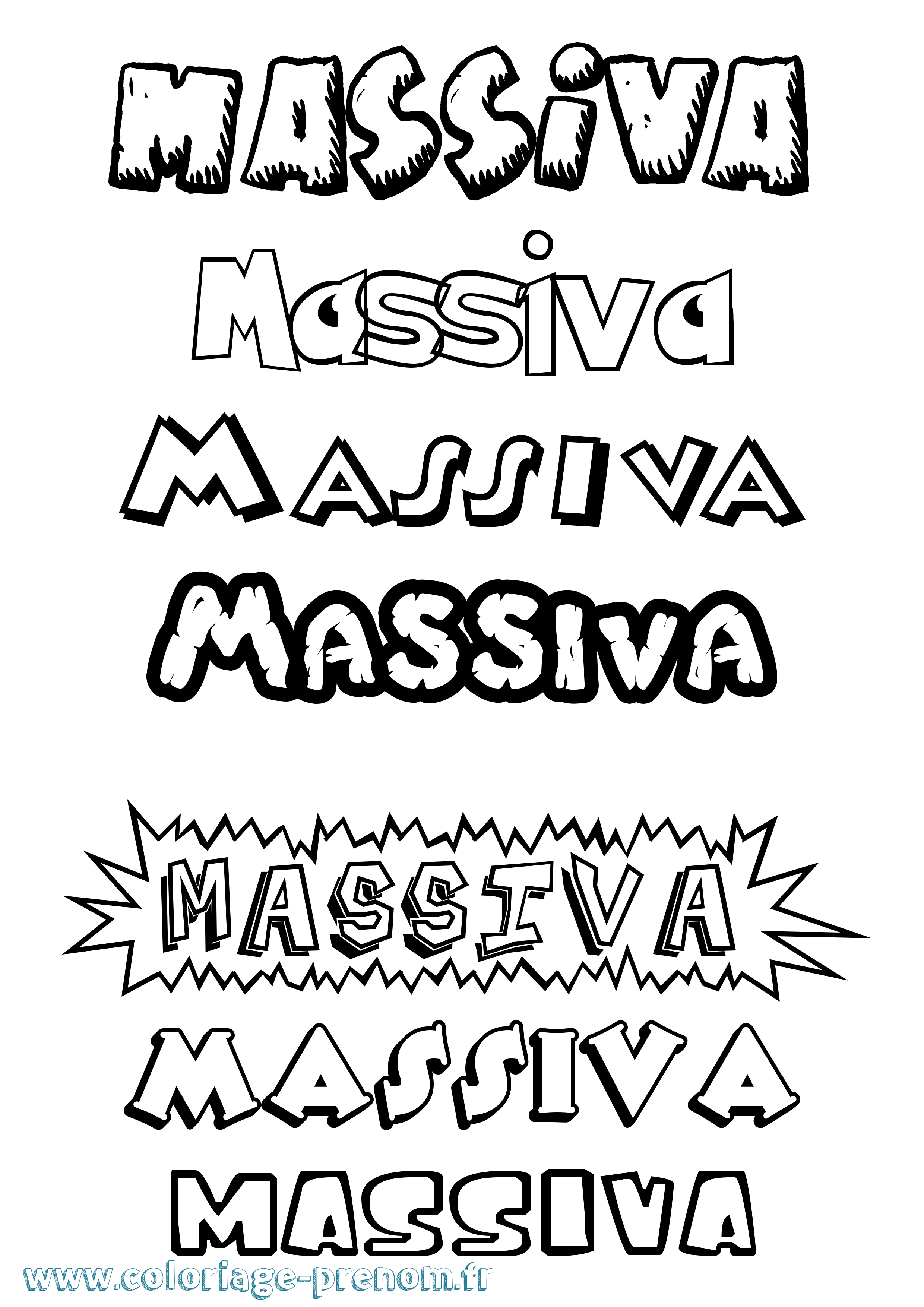 Coloriage Massiva Dessin Animé Coloriage prénom Massiva Dessin Animé
