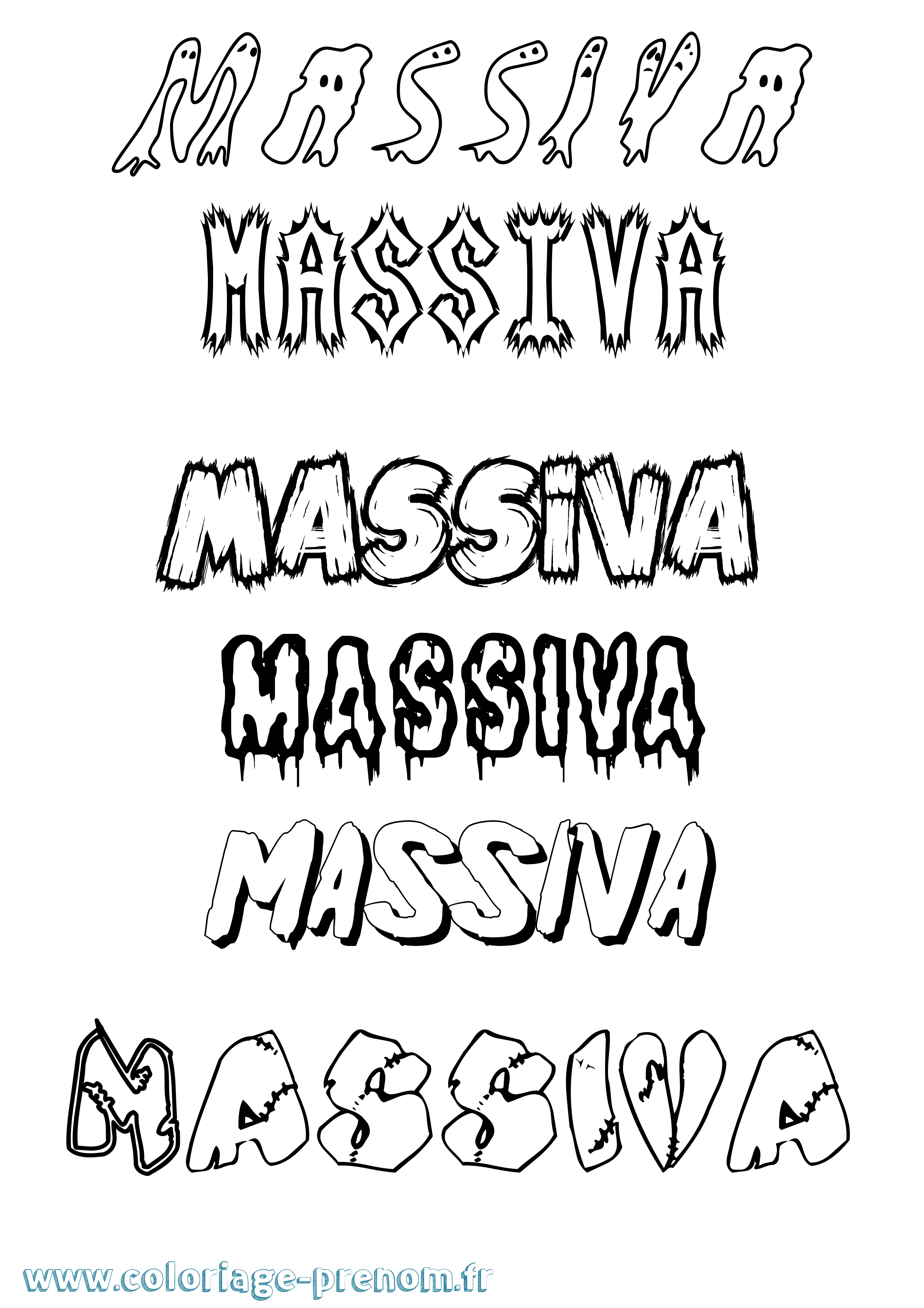 Coloriage Massiva Frisson Coloriage prénom Massiva Frisson