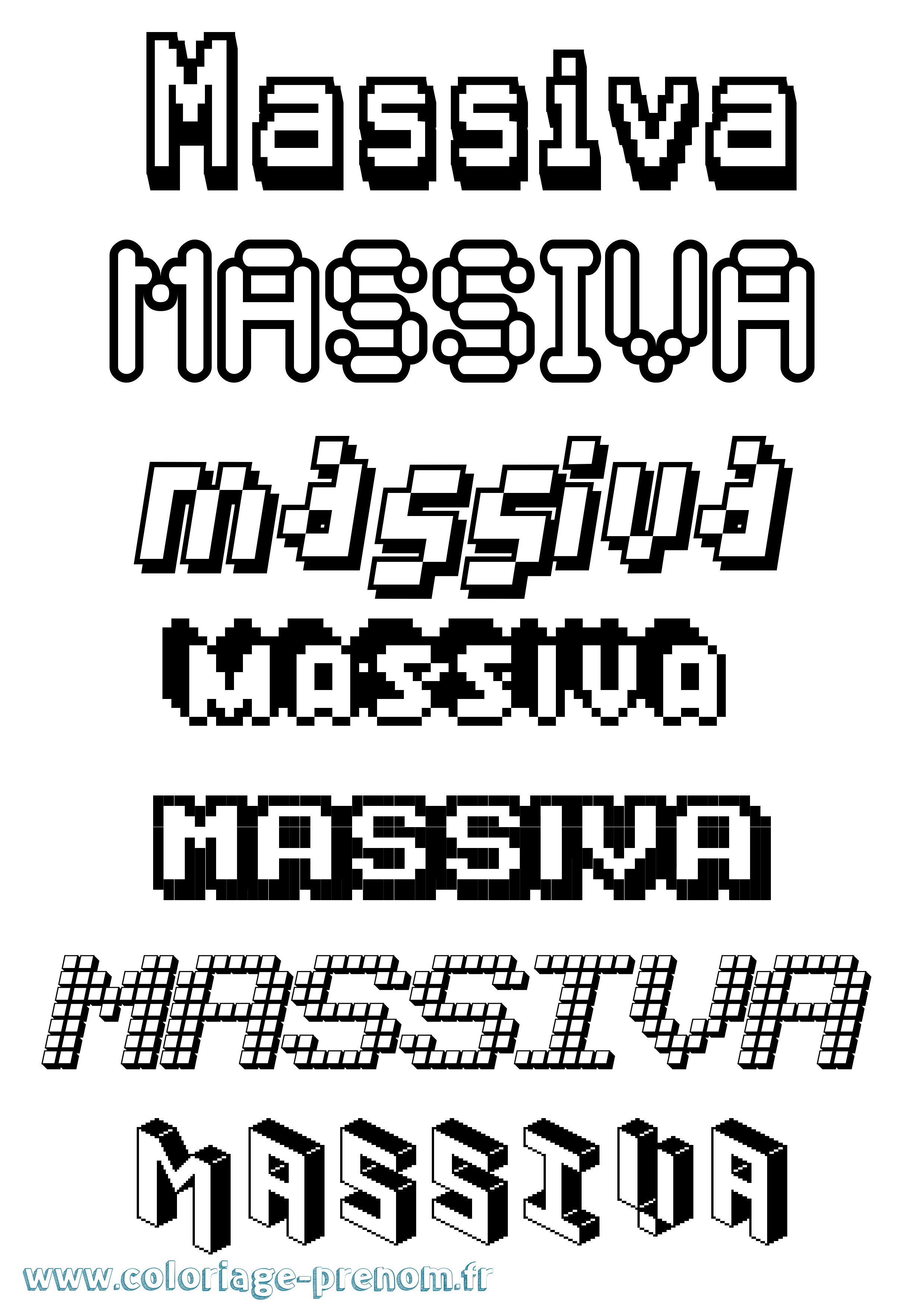 Coloriage Massiva Pixel Coloriage prénom Massiva Pixel