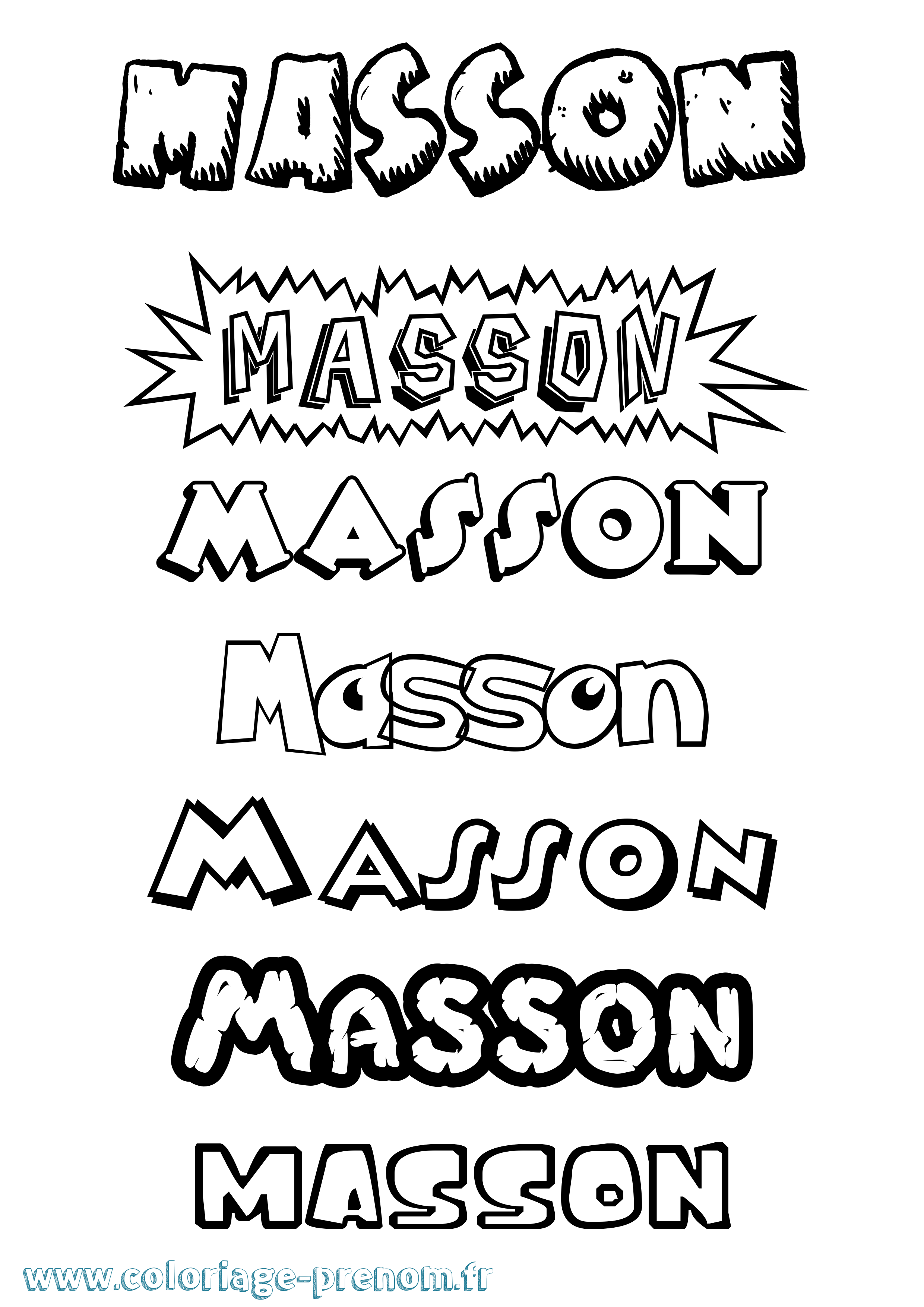 Coloriage Masson Dessin Animé Coloriage prénom Masson Dessin Animé