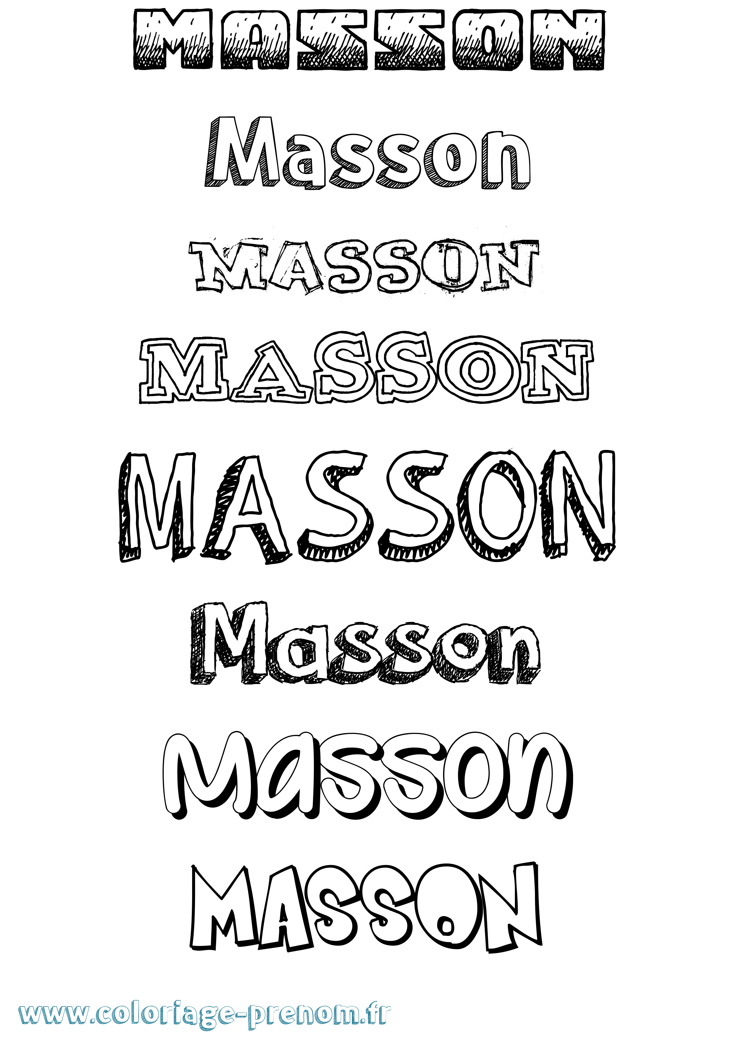 Coloriage Masson Dessiné Coloriage prénom Masson Dessiné