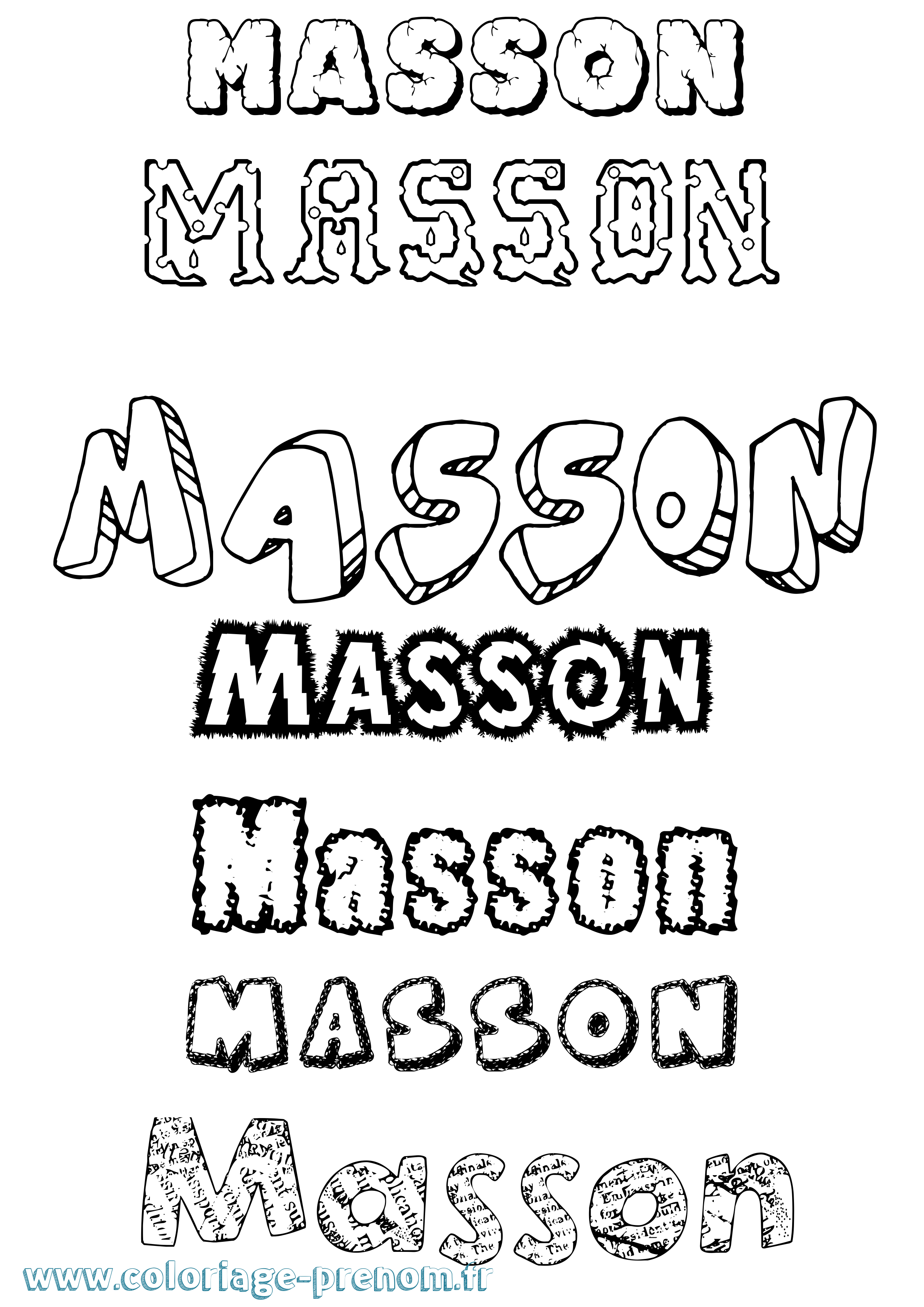 Coloriage Masson Destructuré Coloriage prénom Masson Destructuré