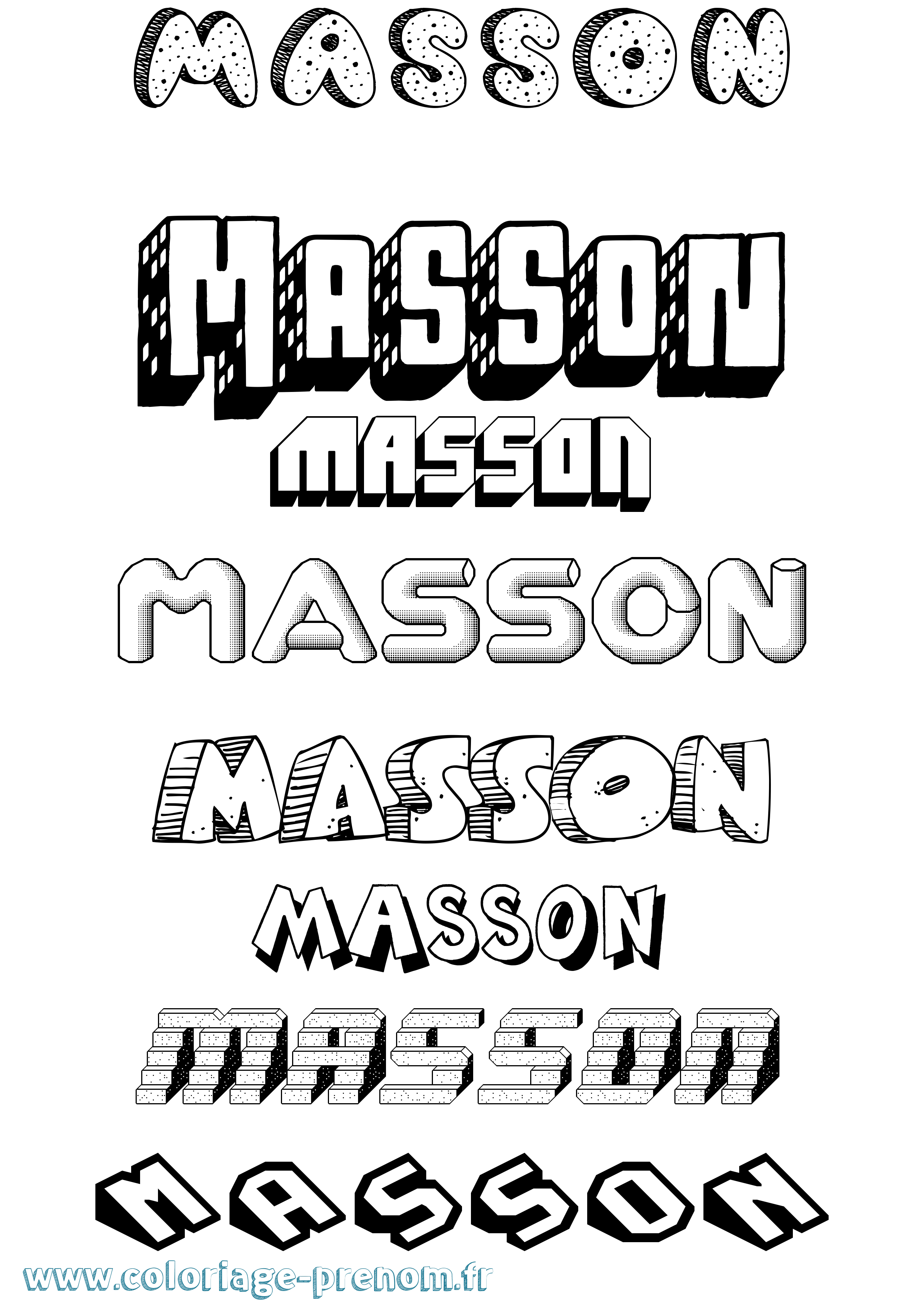 Coloriage Masson Effet 3D Coloriage prénom Masson Effet 3D