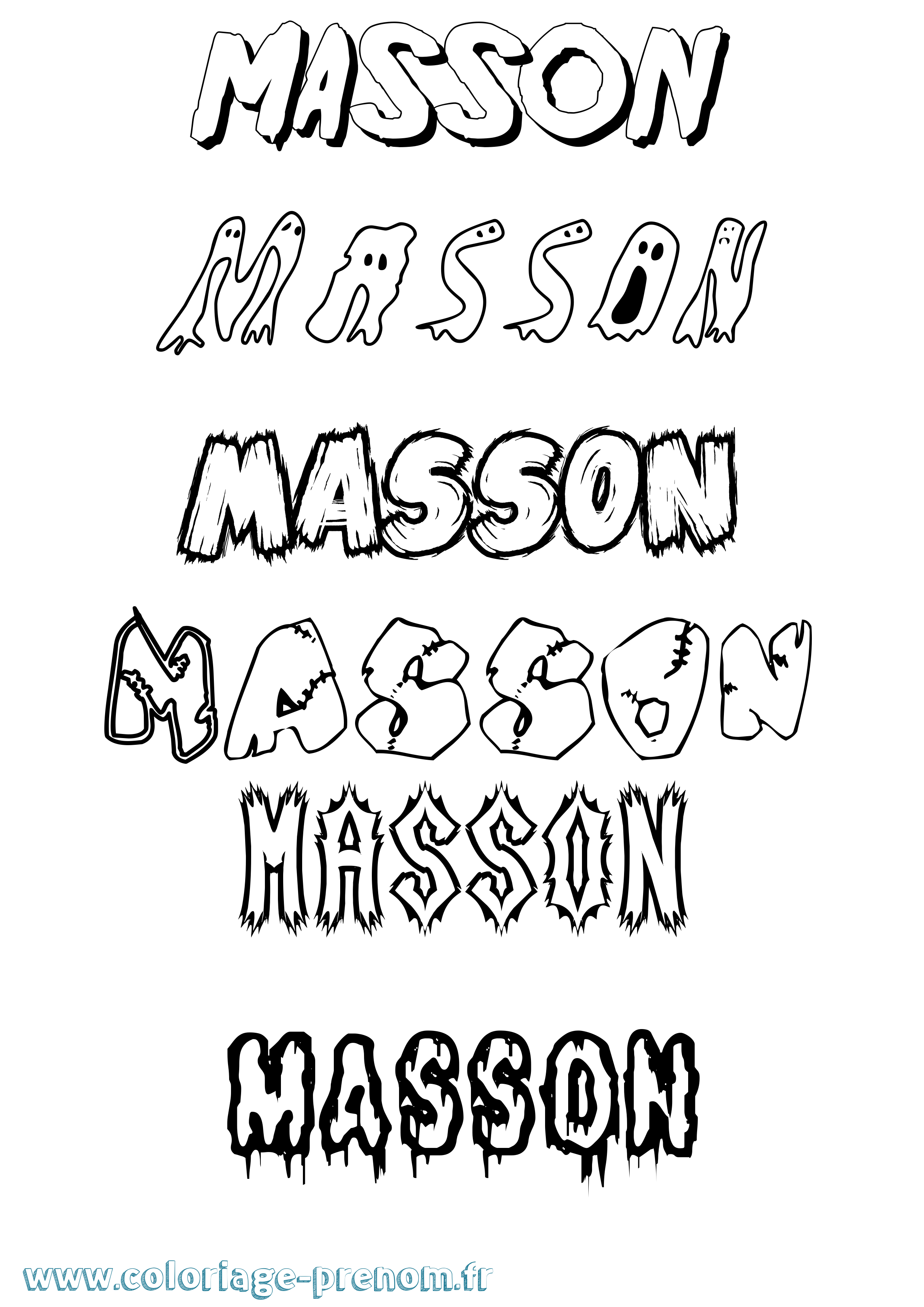 Coloriage Masson Frisson Coloriage prénom Masson Frisson