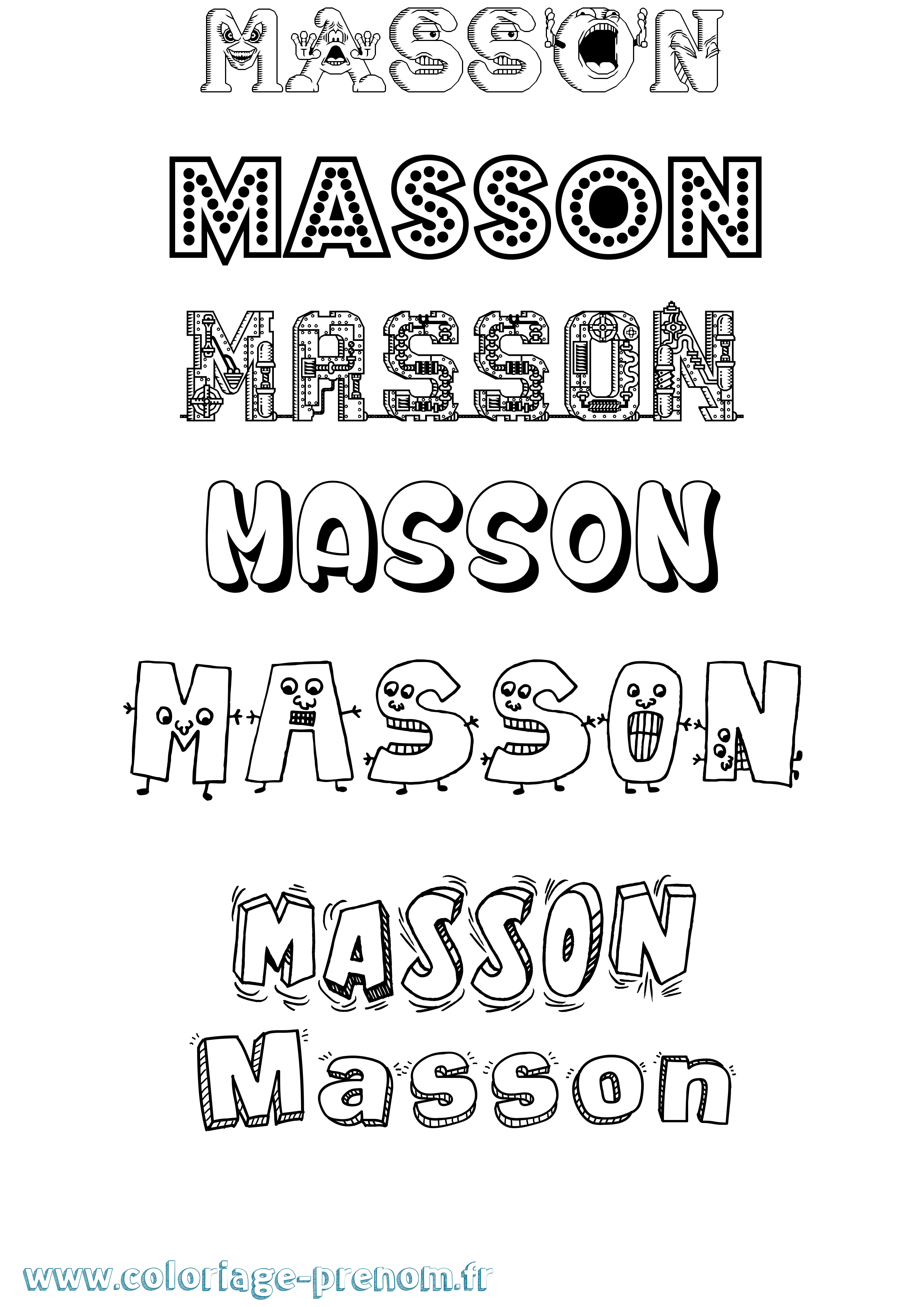 Coloriage Masson Fun Coloriage prénom Masson Fun
