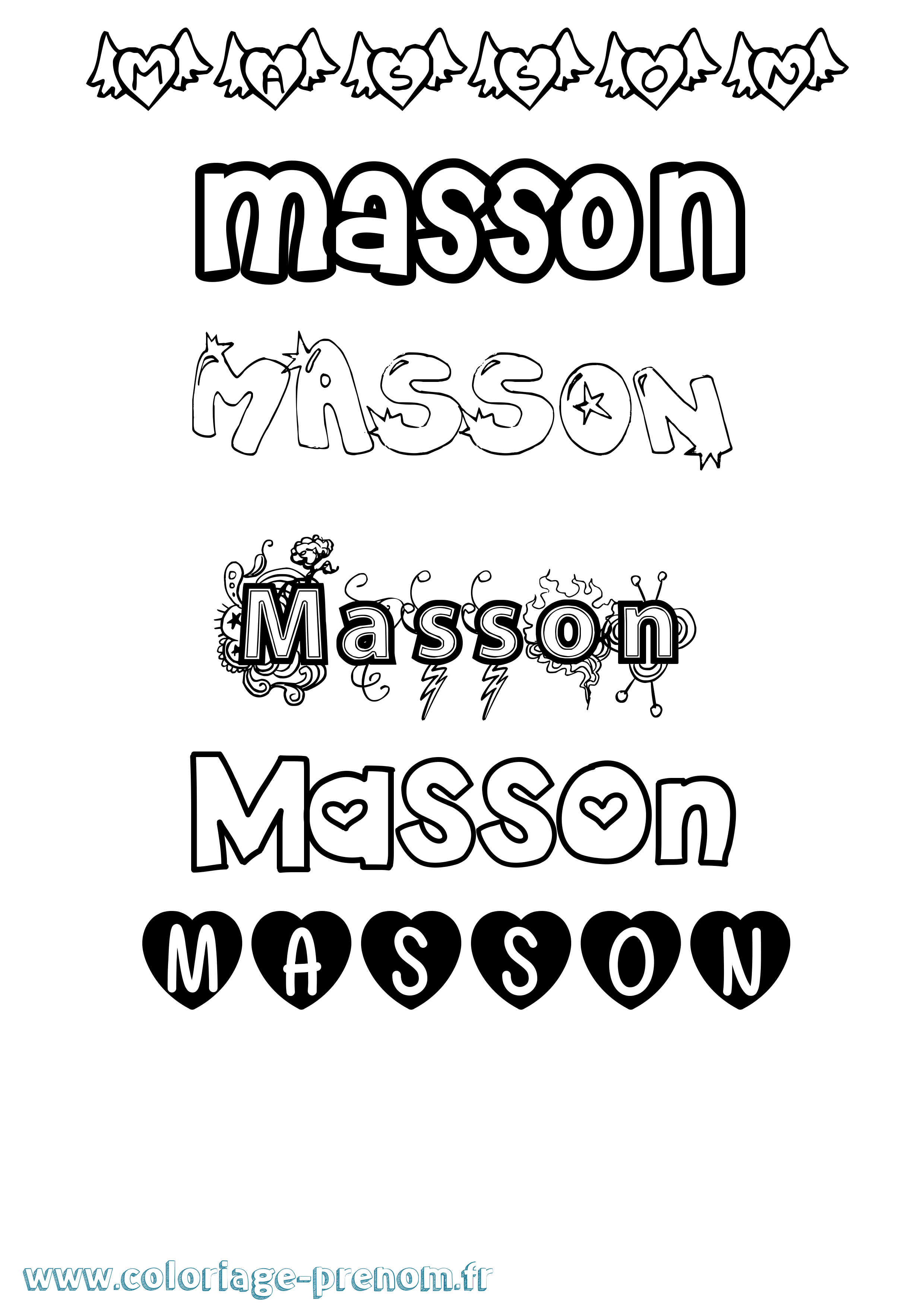 Coloriage Masson Girly Coloriage prénom Masson Girly