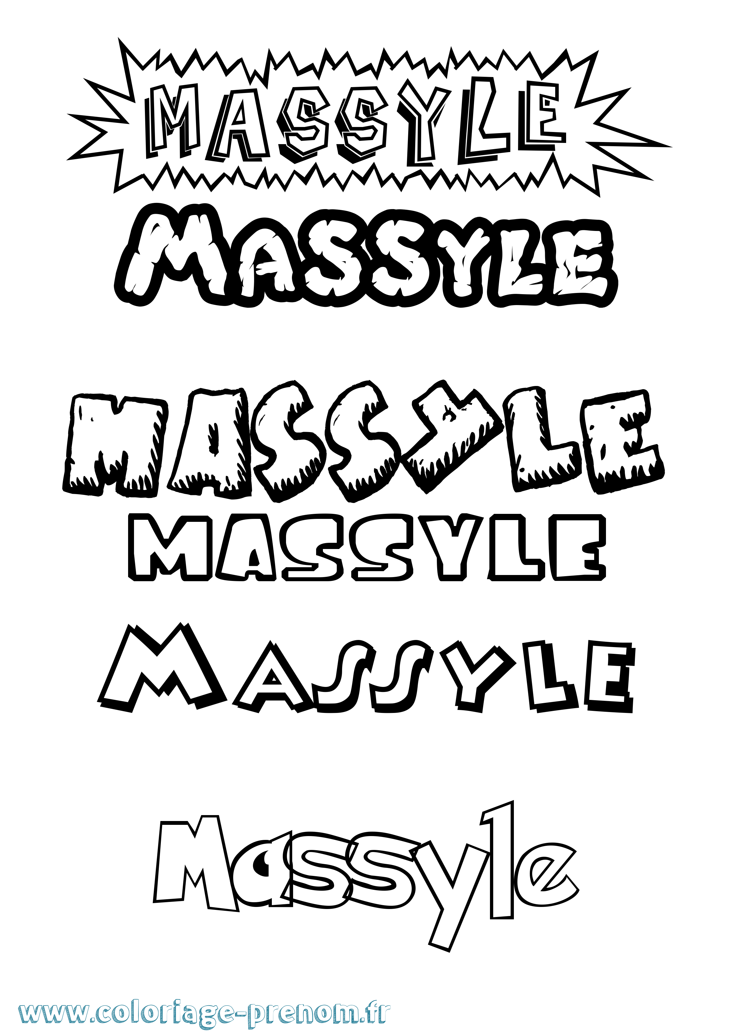 Coloriage Massyle Dessin Animé Coloriage prénom Massyle Dessin Animé