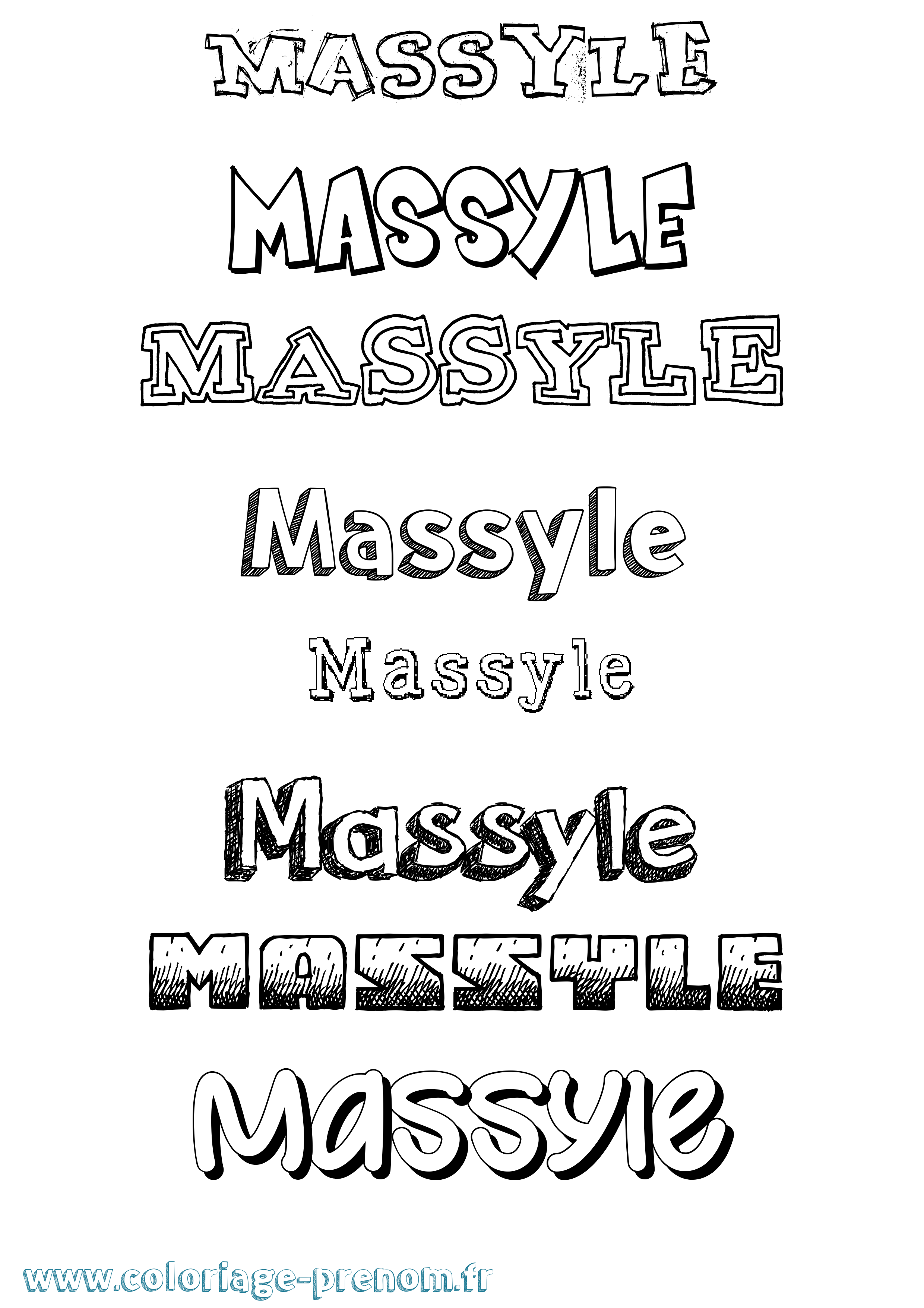 Coloriage Massyle Dessiné Coloriage prénom Massyle Dessiné
