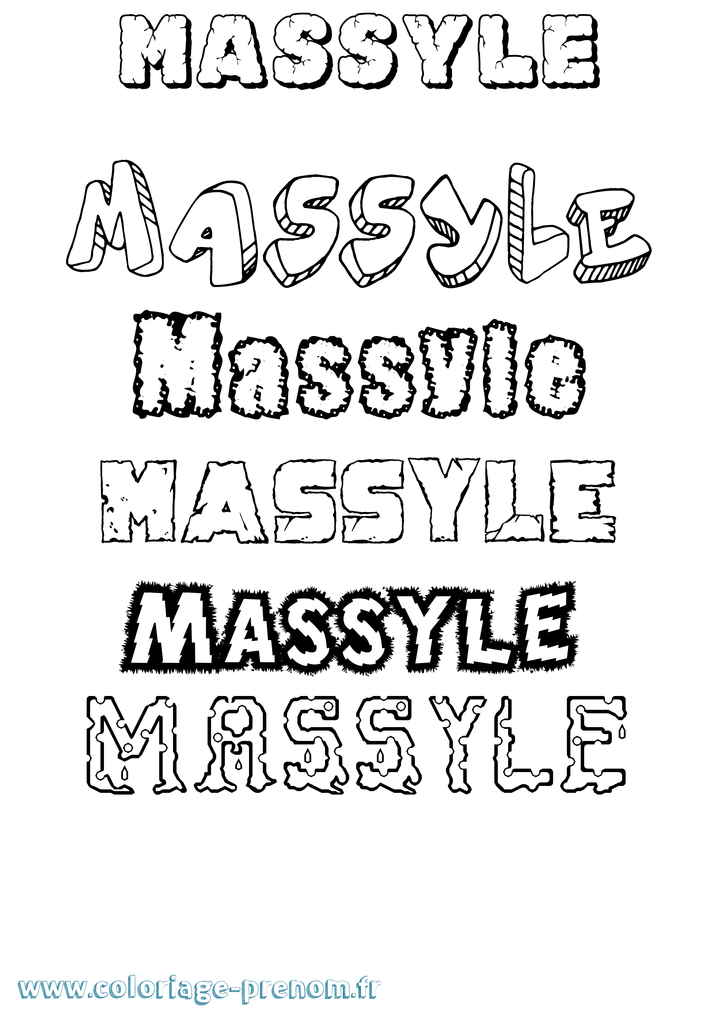 Coloriage Massyle Destructuré Coloriage prénom Massyle Destructuré
