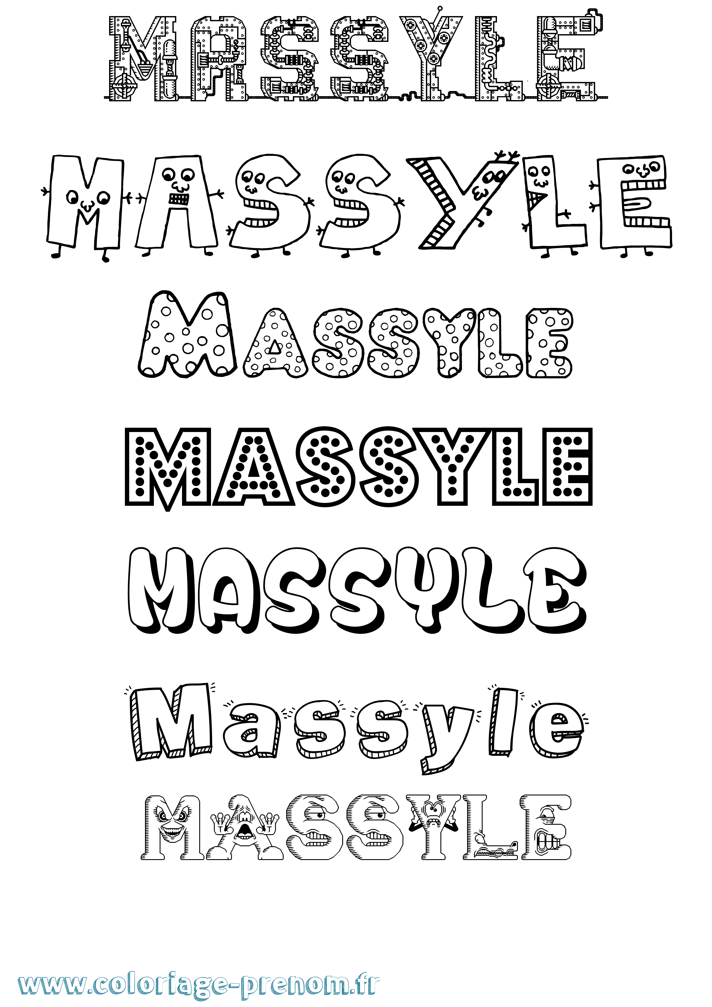 Coloriage Massyle Fun Coloriage prénom Massyle Fun
