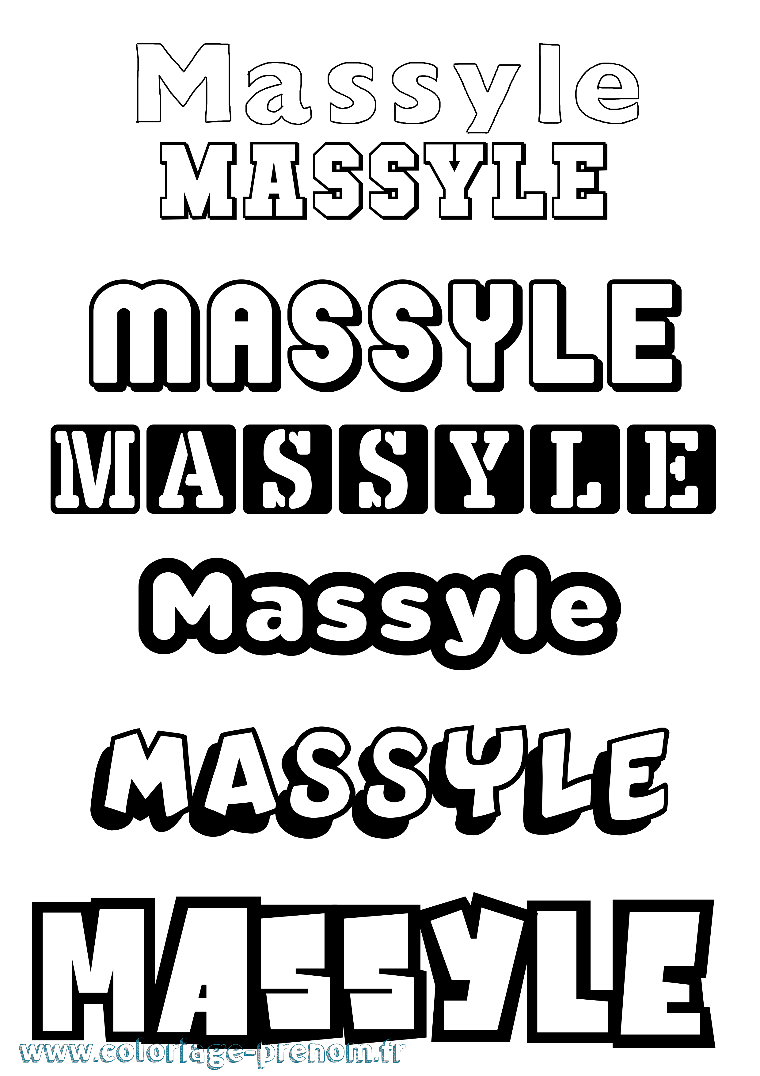Coloriage Massyle Simple Coloriage prénom Massyle Simple