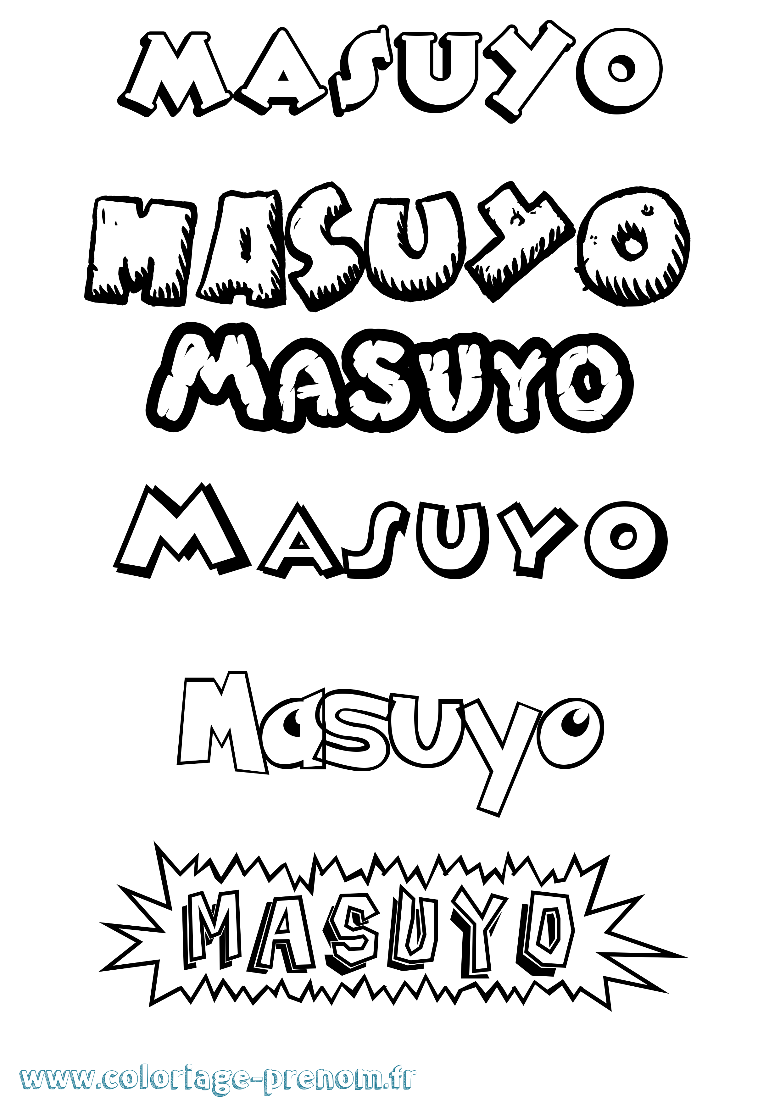 Coloriage Masuyo Dessin Animé Coloriage prénom Masuyo Dessin Animé