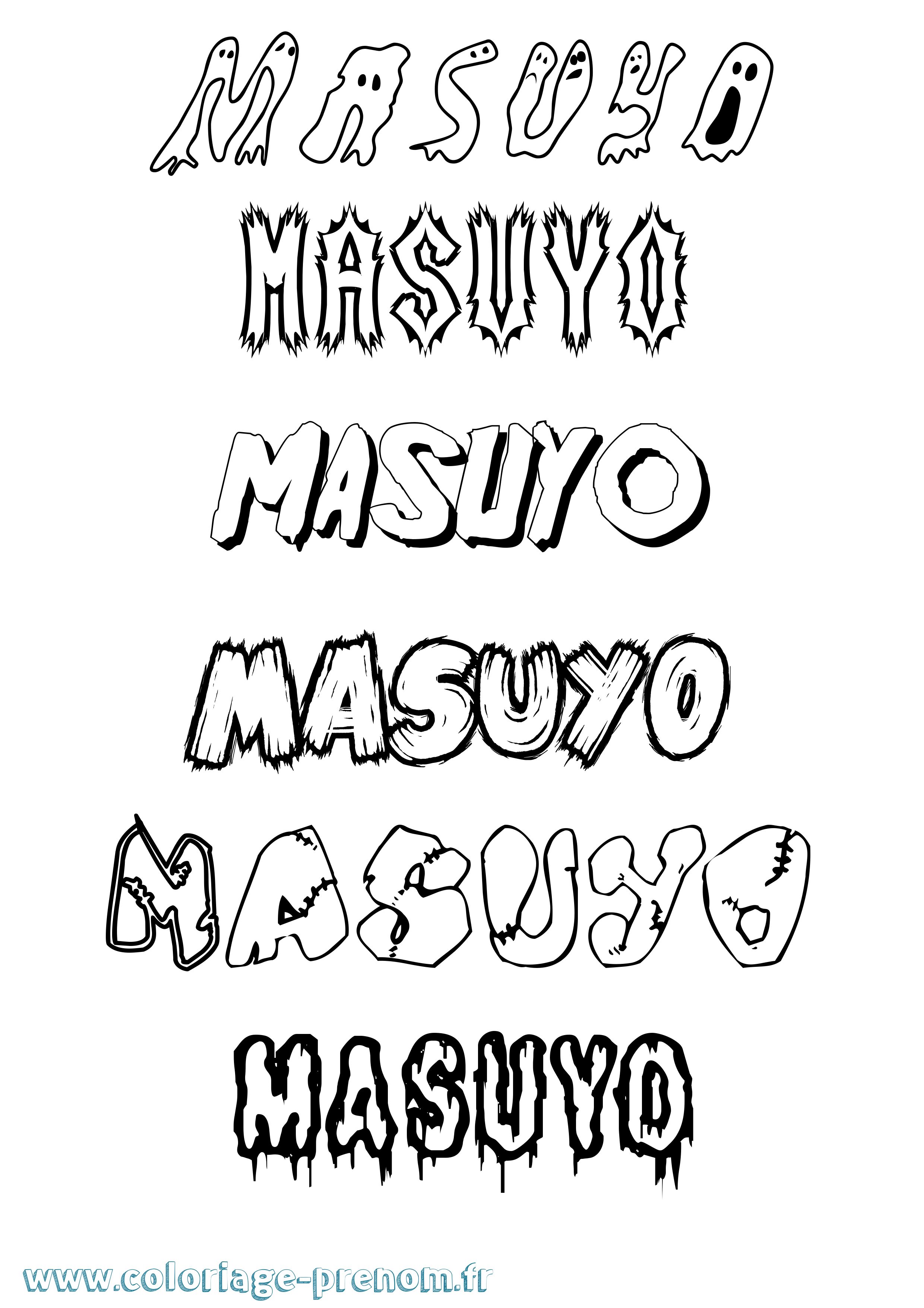 Coloriage Masuyo Frisson Coloriage prénom Masuyo Frisson