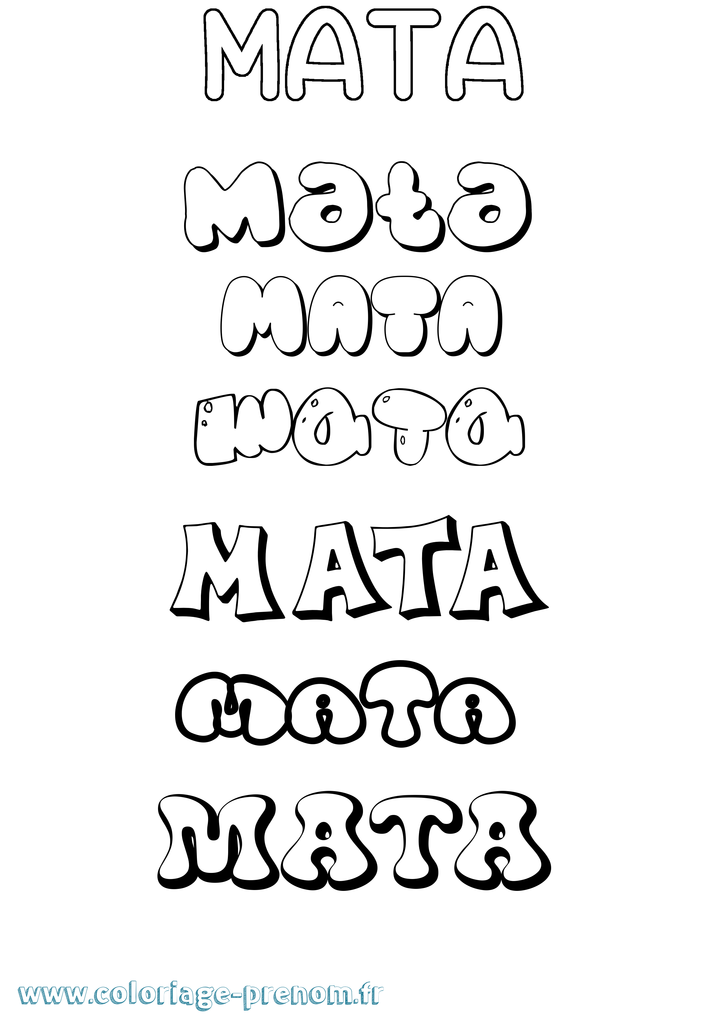 Coloriage Mata Bubble Coloriage prénom Mata Bubble