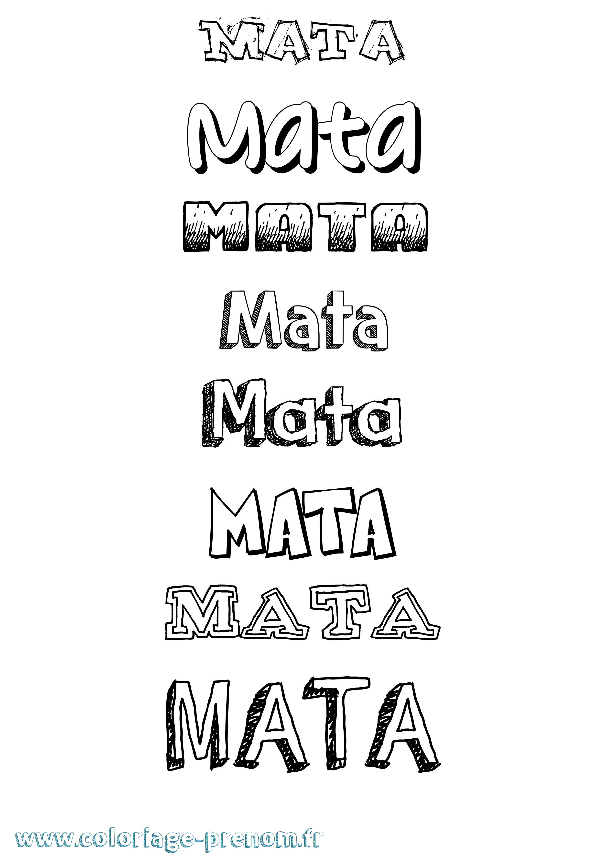 Coloriage Mata Dessiné Coloriage prénom Mata Dessiné