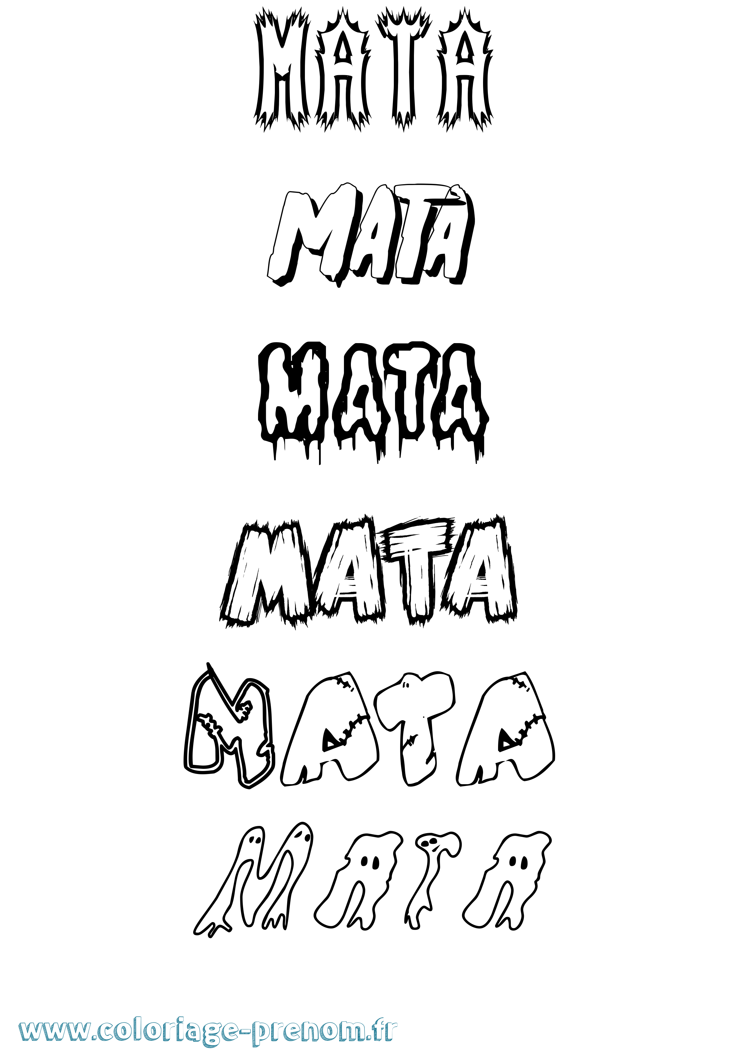 Coloriage Mata Frisson Coloriage prénom Mata Frisson