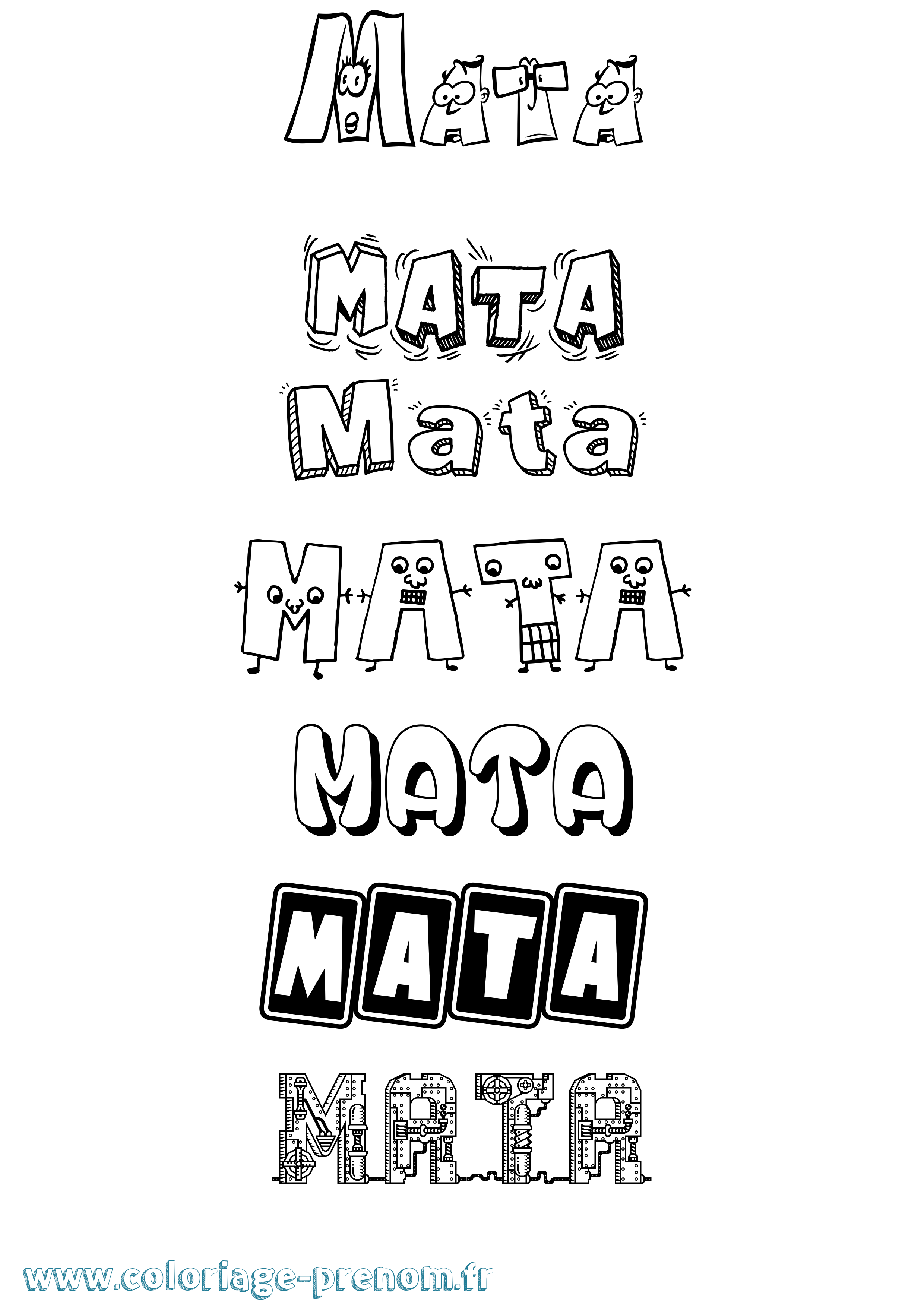 Coloriage Mata Fun Coloriage prénom Mata Fun
