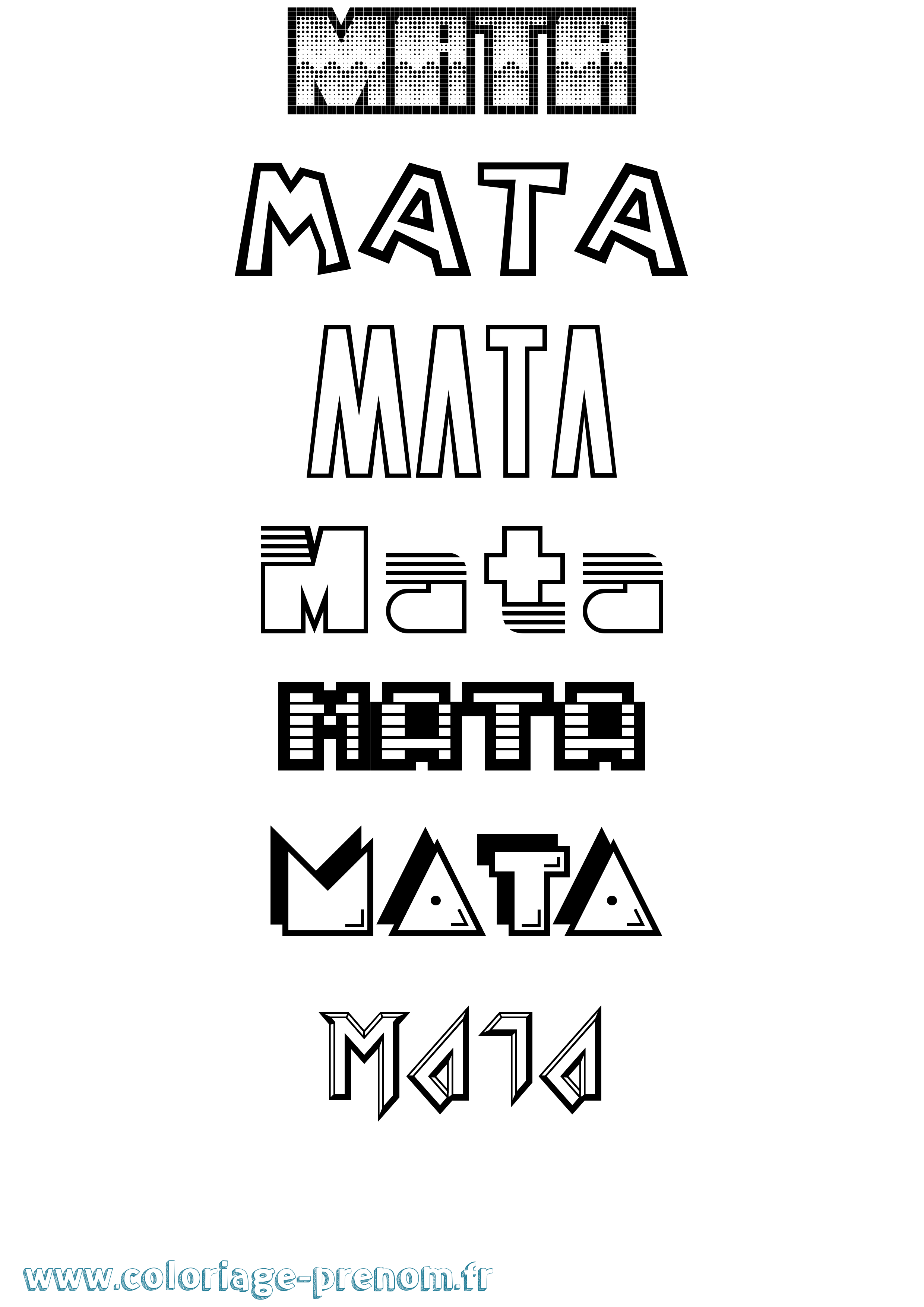 Coloriage Mata Jeux Vidéos Coloriage prénom Mata Jeux Vidéos