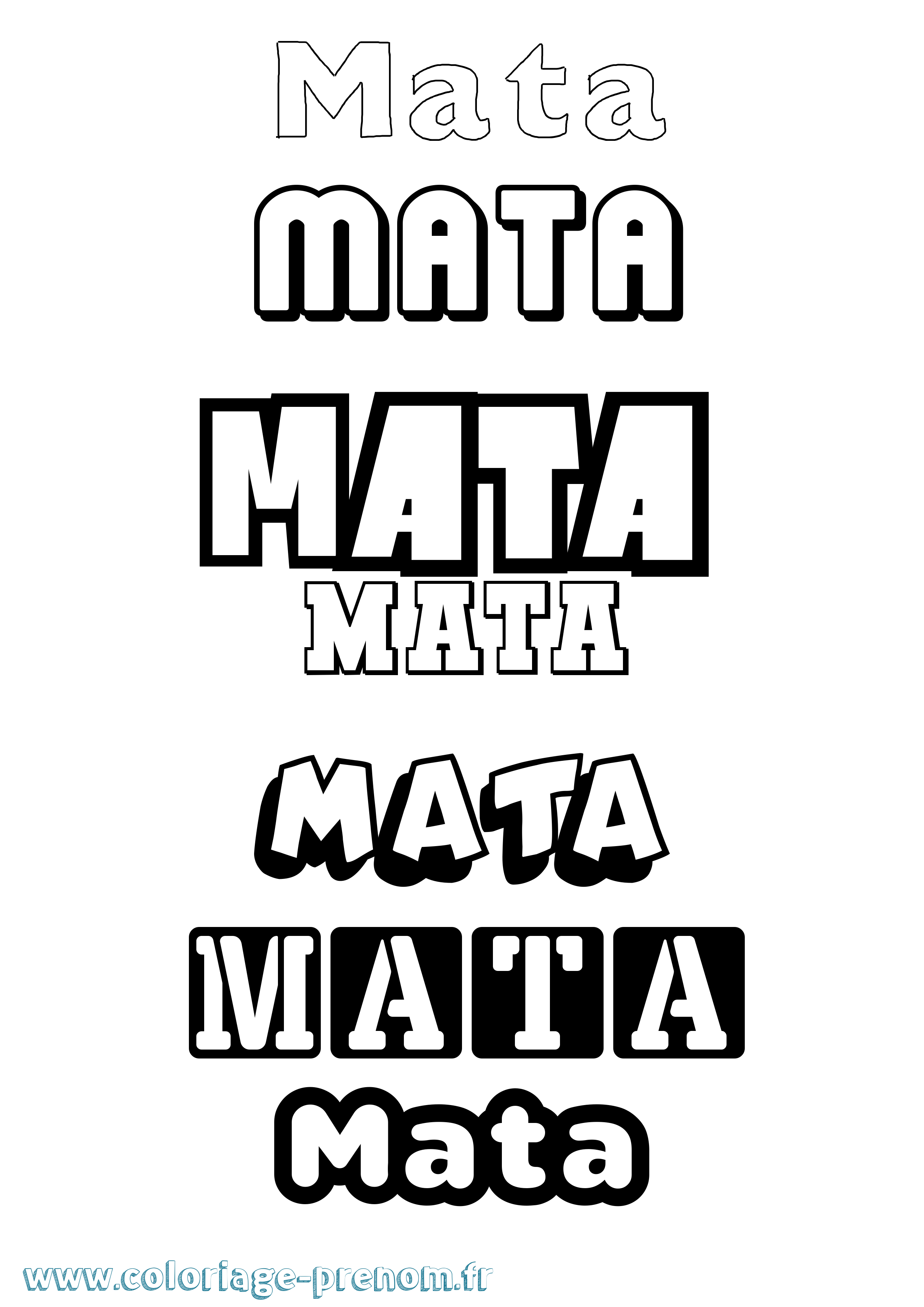 Coloriage Mata Simple Coloriage prénom Mata Simple
