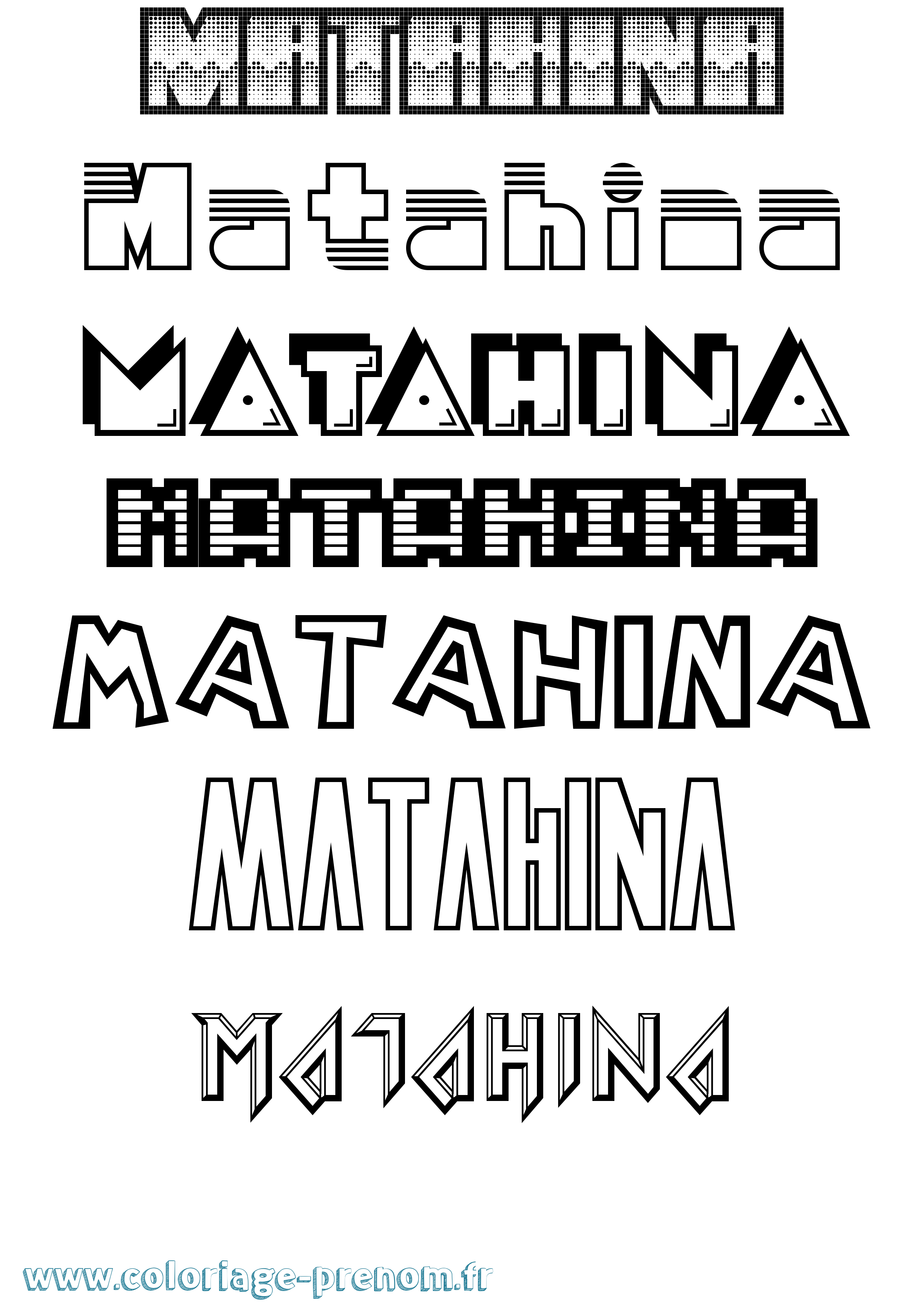 Coloriage Matahina Jeux Vidéos Coloriage prénom Matahina Jeux Vidéos