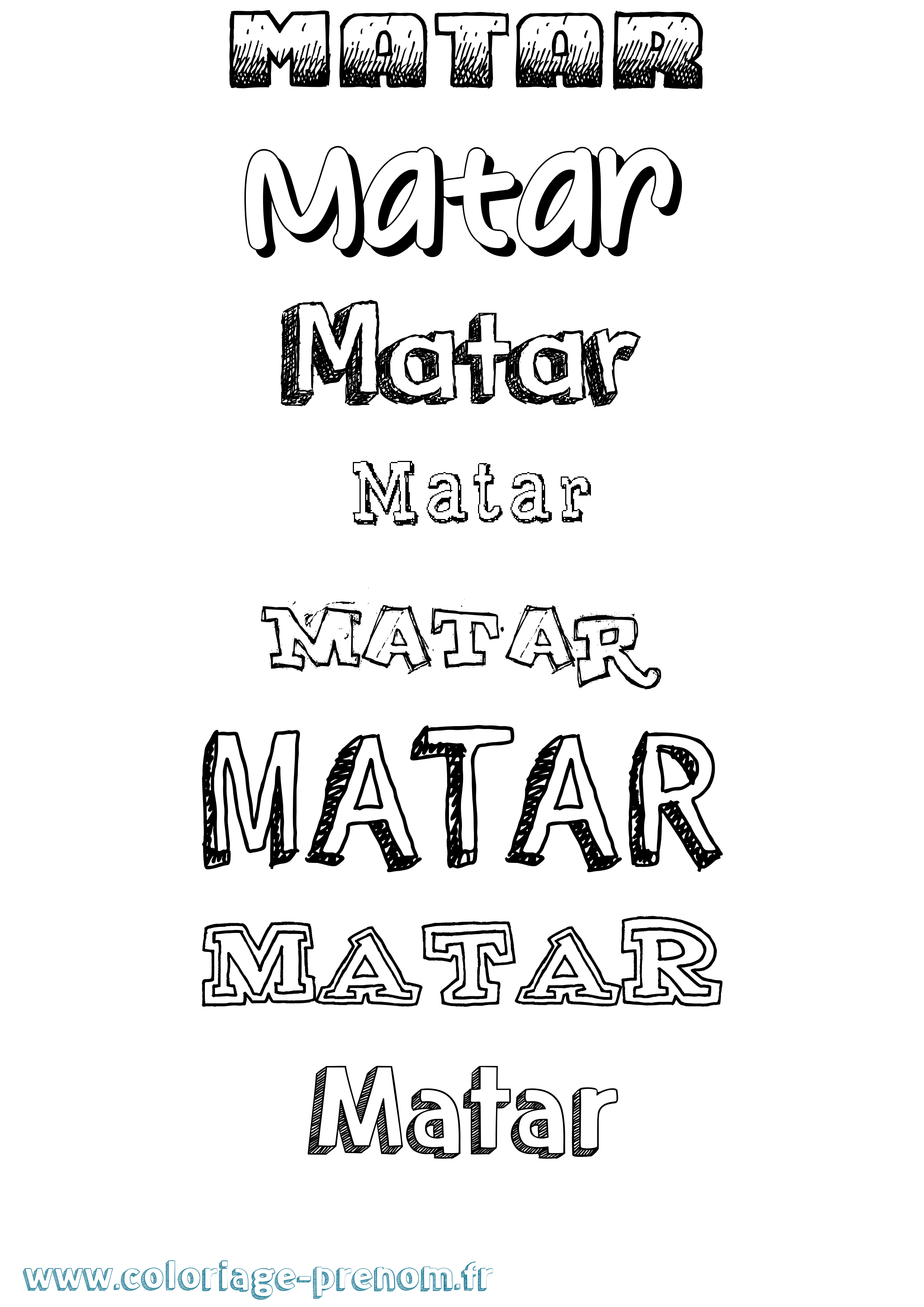Coloriage Matar Dessiné Coloriage prénom Matar Dessiné