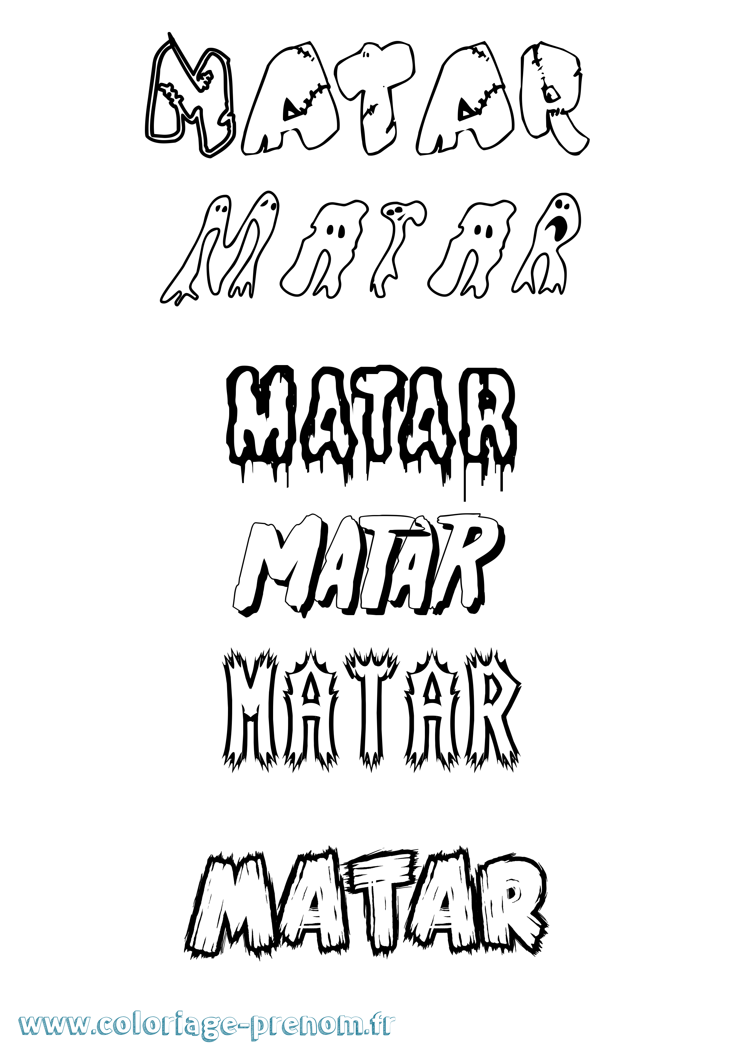 Coloriage Matar Frisson Coloriage prénom Matar Frisson